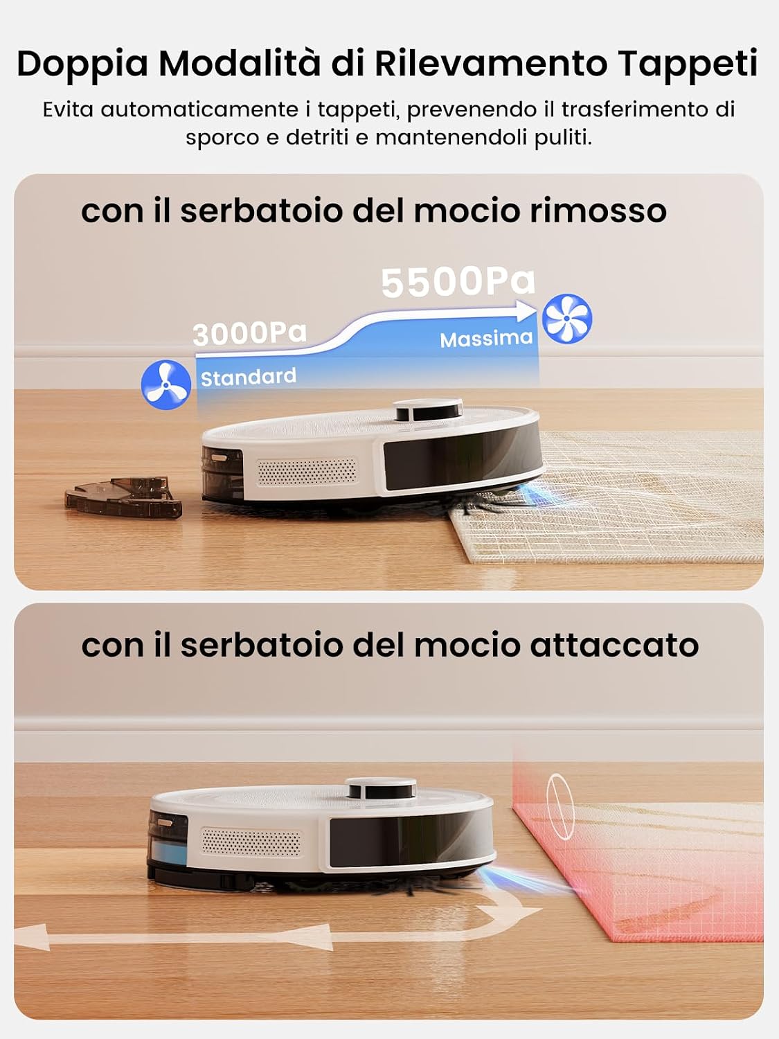 Detalle 2 de LEFANT M2 Pro robot aspirapolvere 6000Pa con svuotamento automatico 🤖