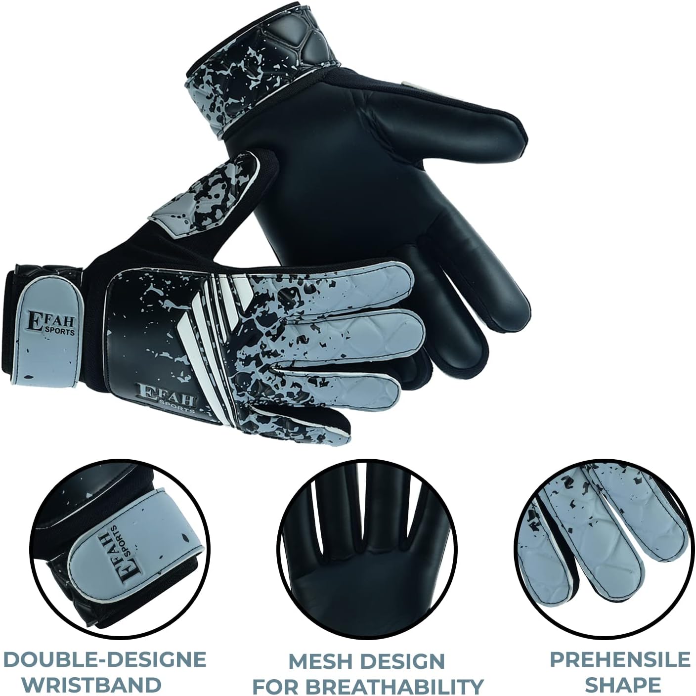 Thumbnail 1 de EFAH SPORTS Football Goalkeeper Gloves For Boys kids Children Youth Soccer Goalie Glove with Super Grip Palms
EFAH SPORTS Football Goalkeeper Gloves For Bo…