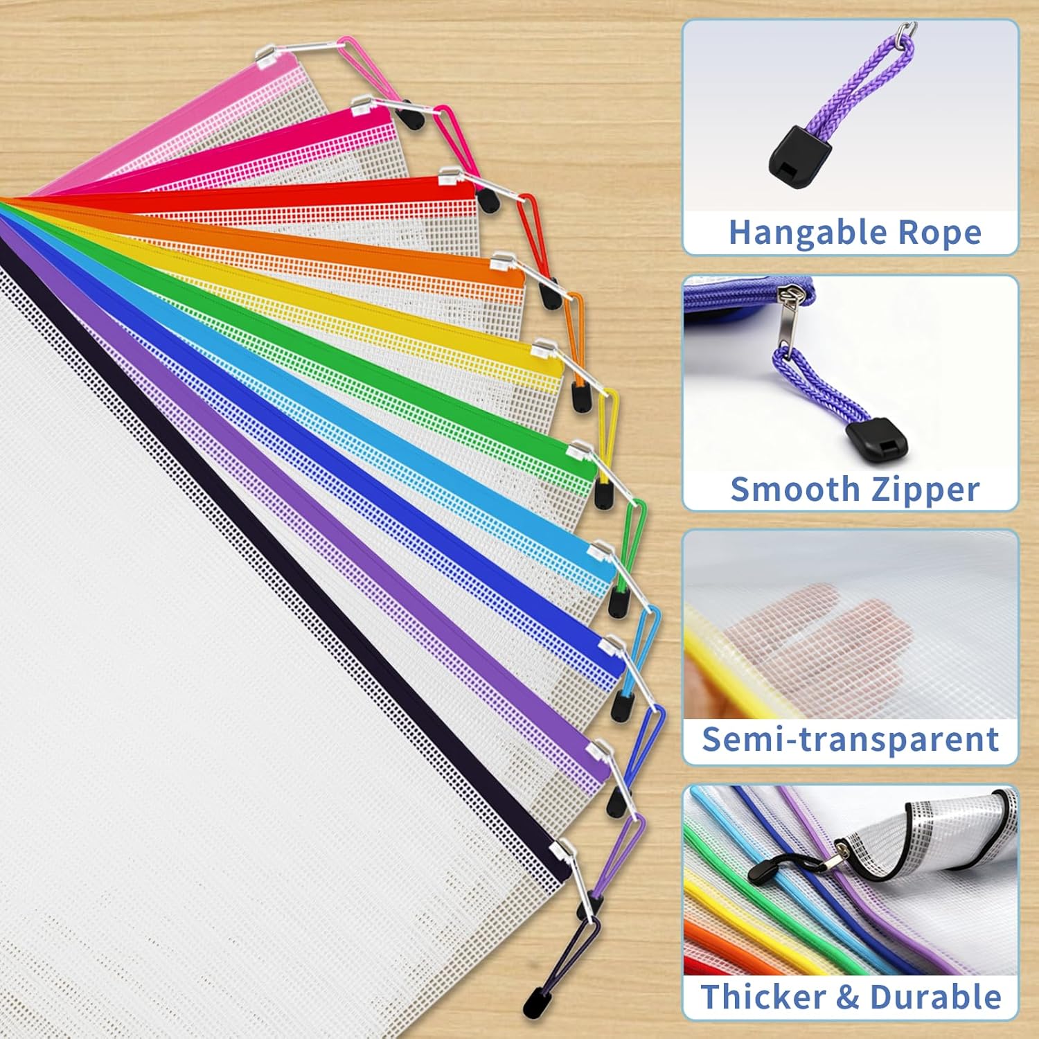 Thumbnail 6 de Plastic Wallets A4 Zipped Wallets 33.5 x 24cm