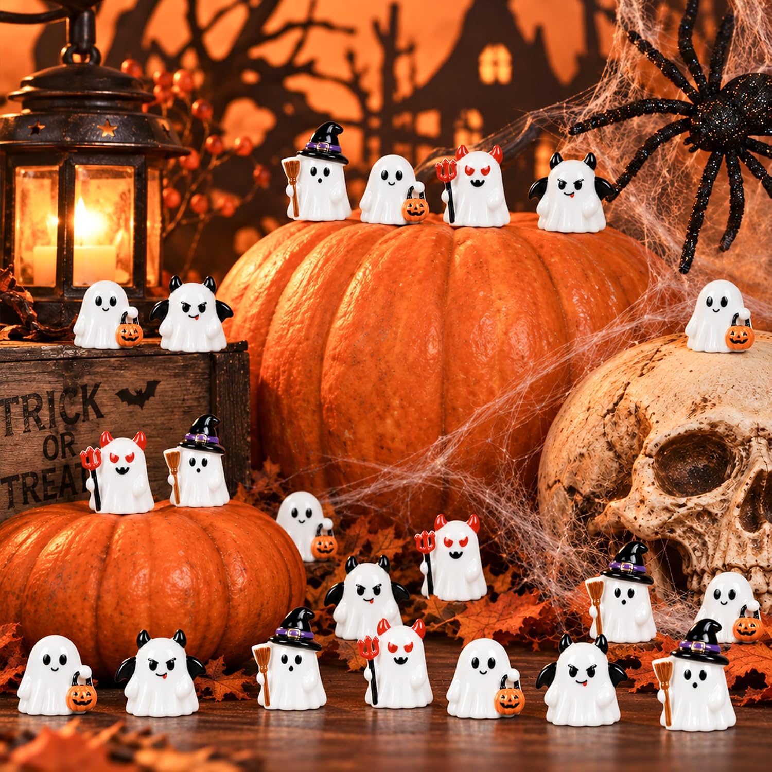 Detalle 1 de Mini Ghost Figurine Set, 80 Pieces