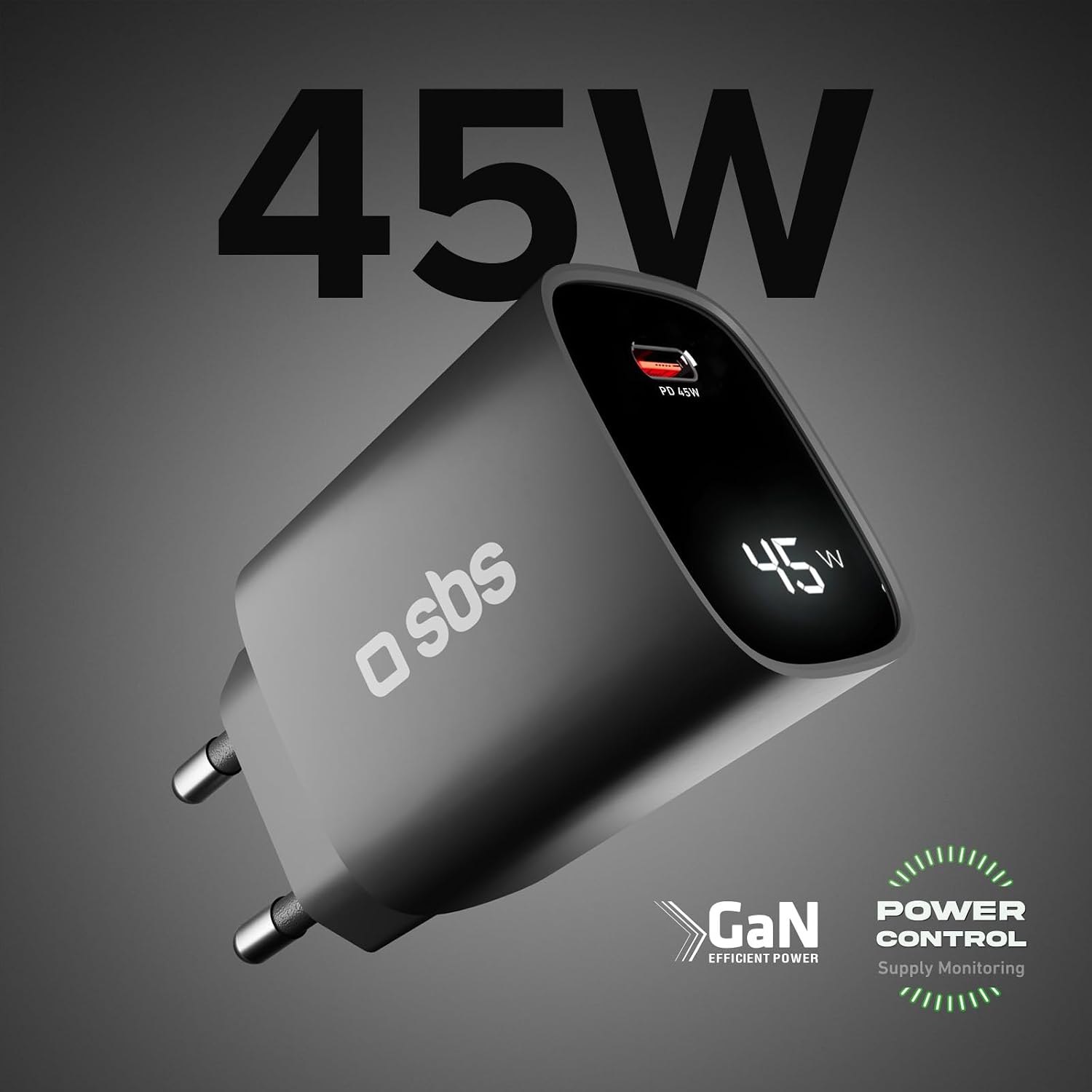 Detalle 2 de SBS Alimentatore USB-C 45W GaN con LCD