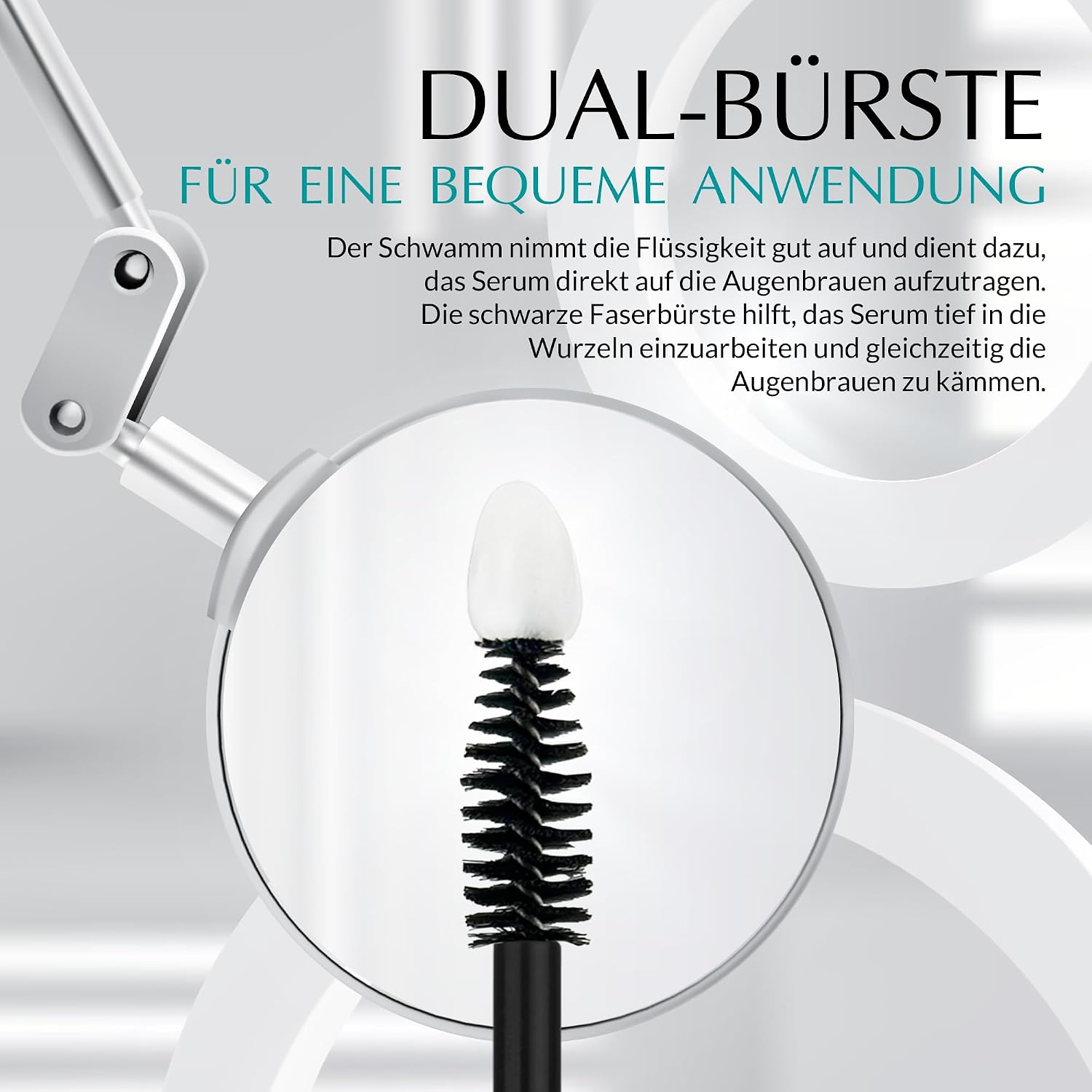 Detalle de Augenbrauenserum ohne Hormone – Längere, dichtere Augenbrauen und Wimpern mit präzisem Applikator (5 ml)