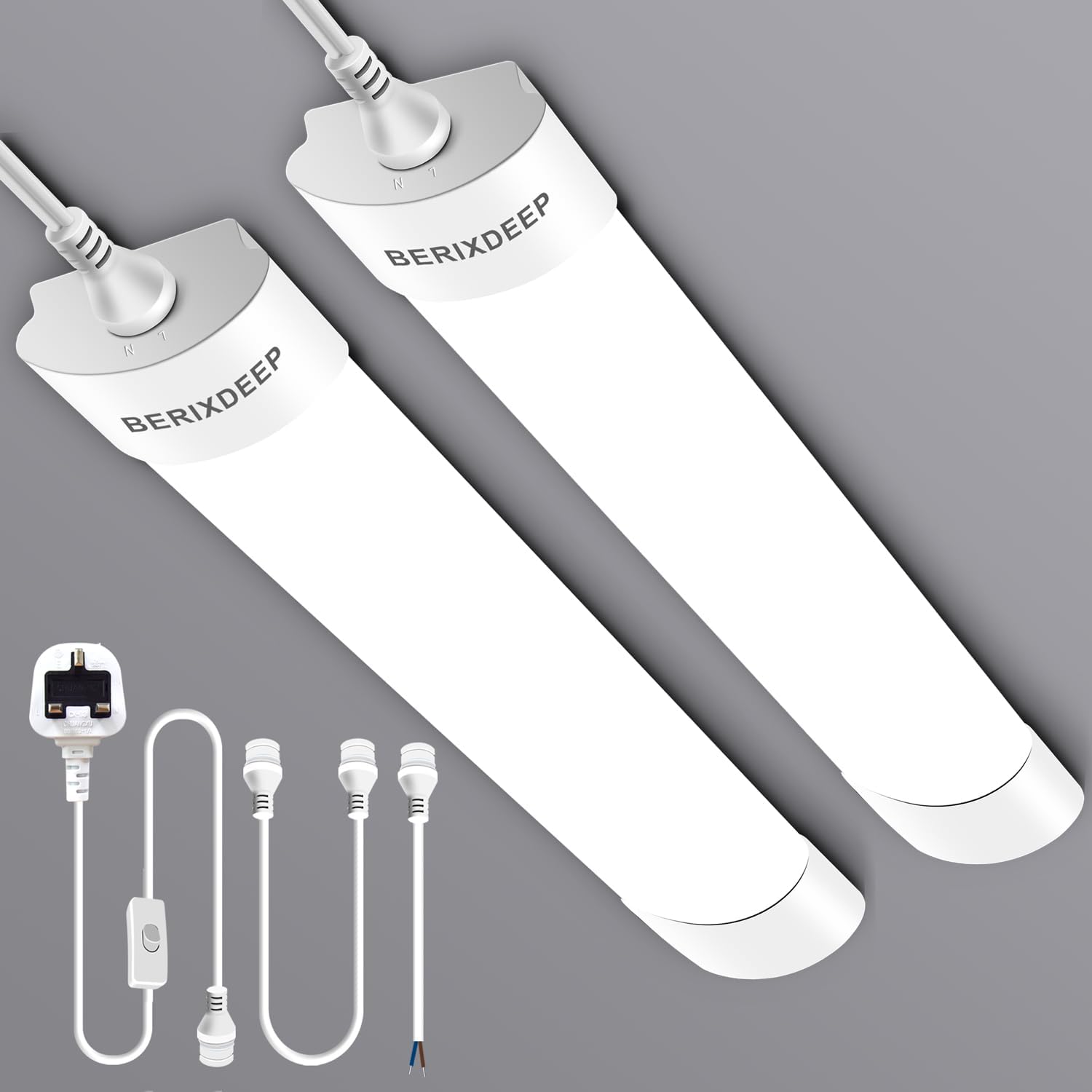Detalle de LED Batten Lights 2 Pack 1.3ft IP65