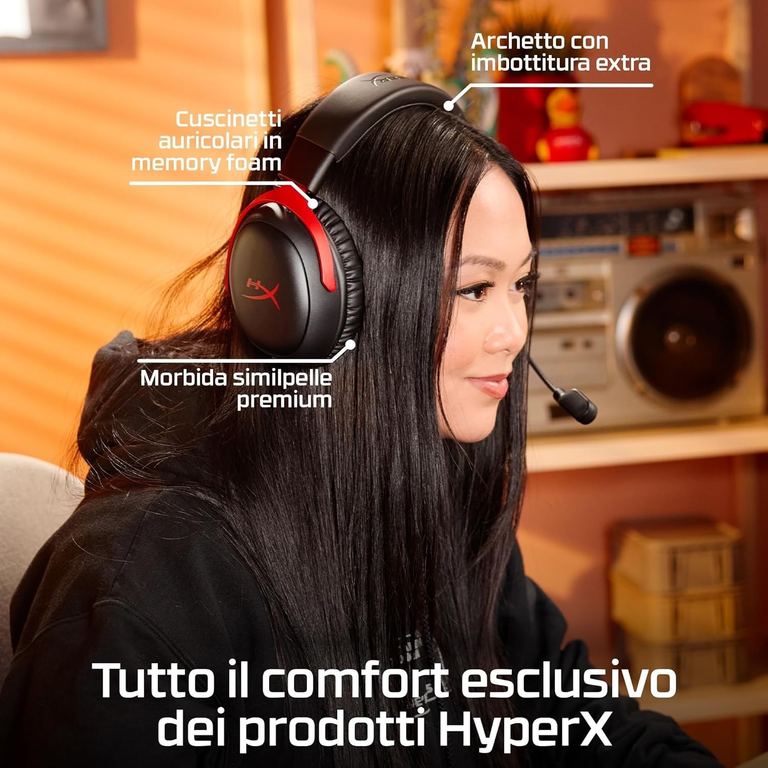 Thumbnail 4 de HyperX Cloud III S Wireless: cuffie Bluetooth con audio 3D e microfono con cancellazione del rumore