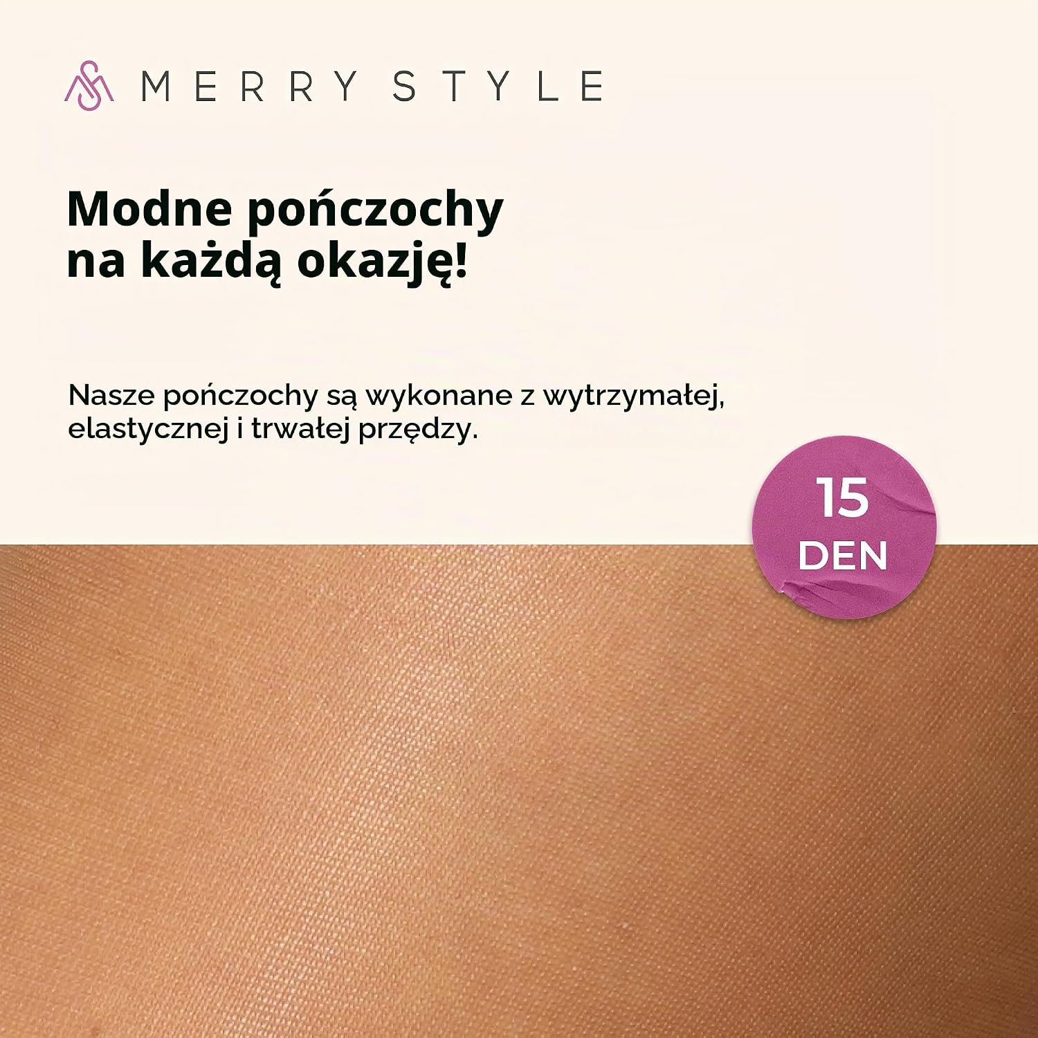 Detalle de Merry Style MS 226 – przezroczyste pończochy do pasa 15 DEN z lycrą