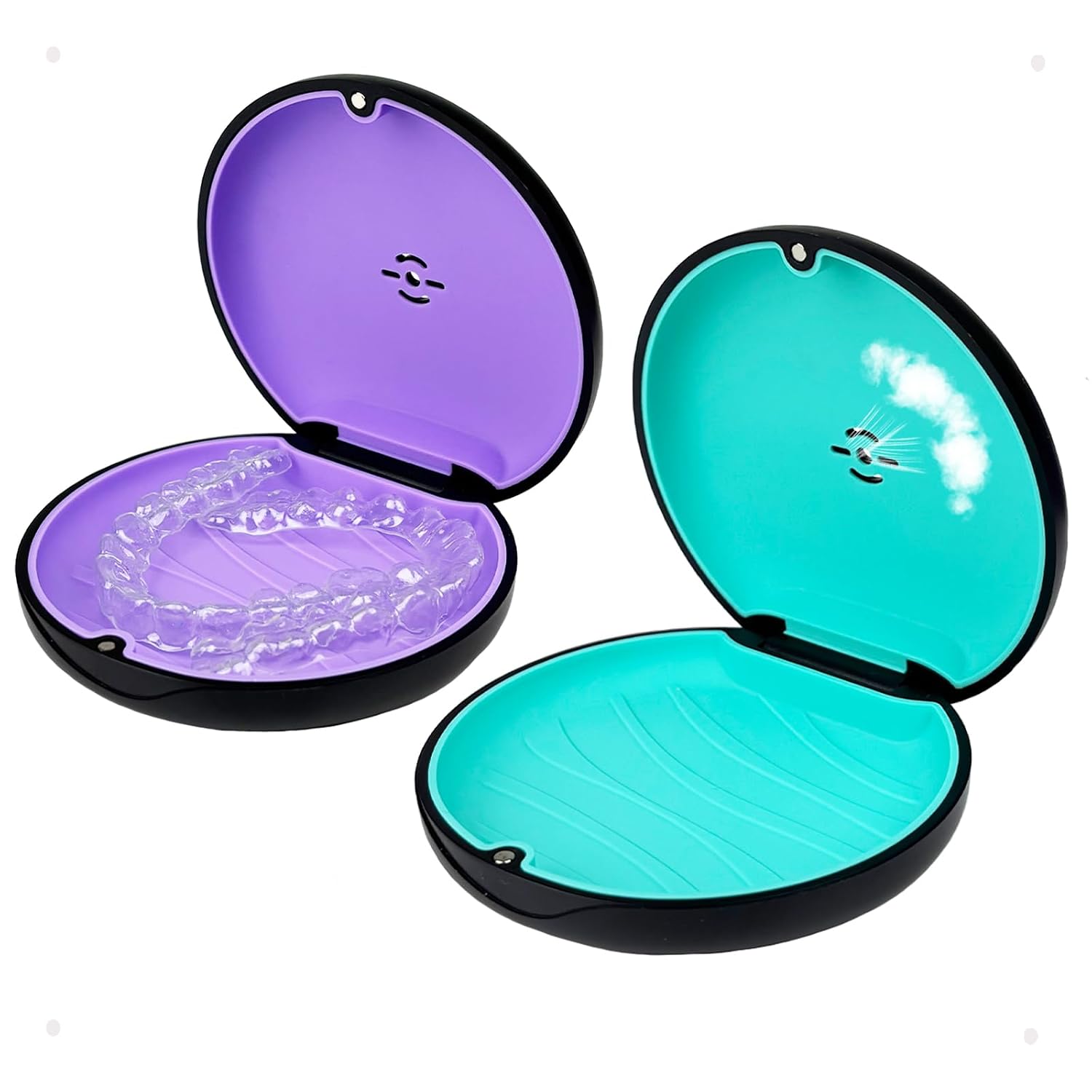 Thumbnail 6 de Maoerdental 2 Pack Retainer Case with Vent Holes (Pink Purple) – Portable Invisalign/aligner storage