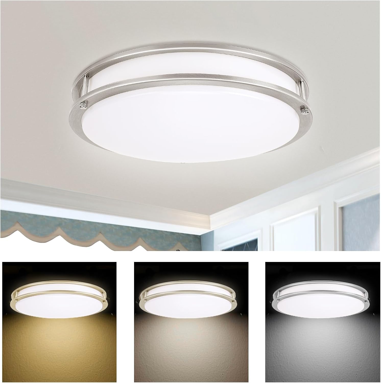 Detalle de ENATECLITE 14 inch LED Flush Mount Ceiling Light Fixture