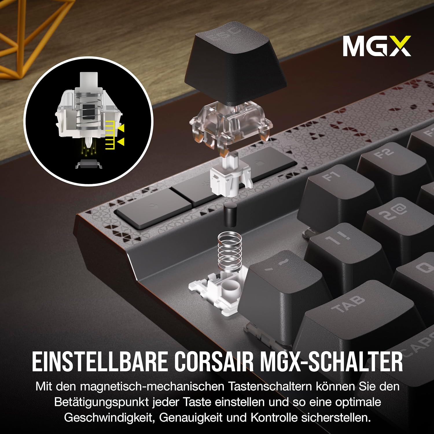 Detalle de CORSAIR K70 MAX RGB mechanische Gaming‑Tastatur ⌨