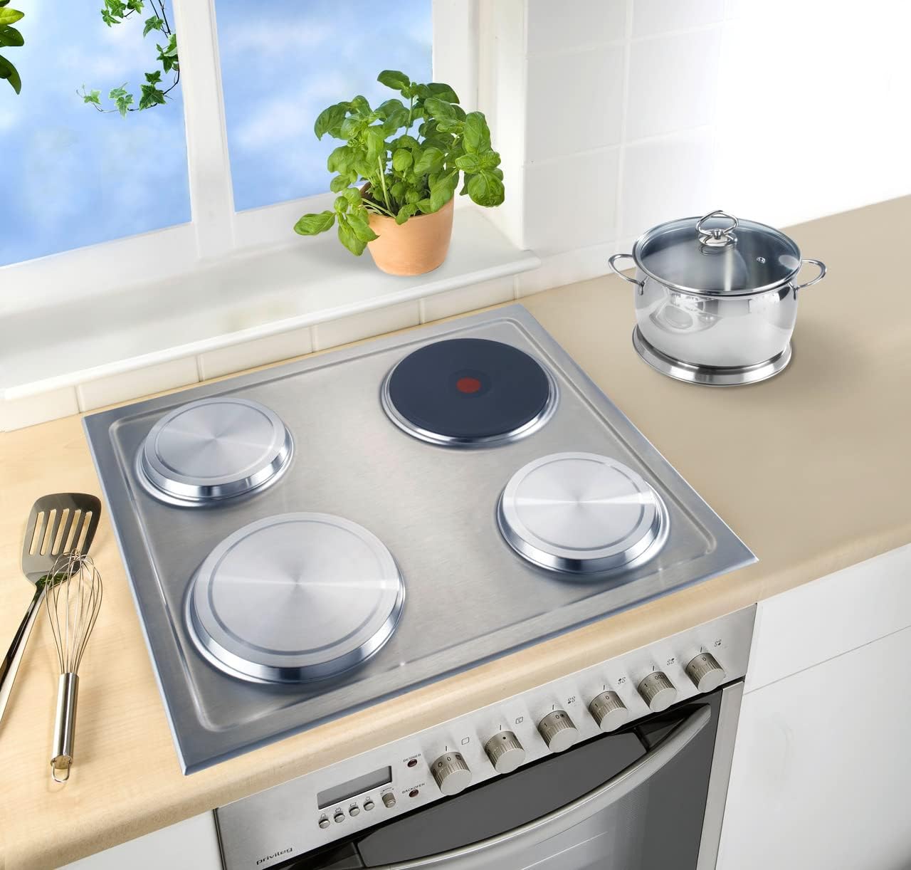 Thumbnail 6 de WENKO 2235504100 Stainless Steel Electric Hob Covers, Set of 4