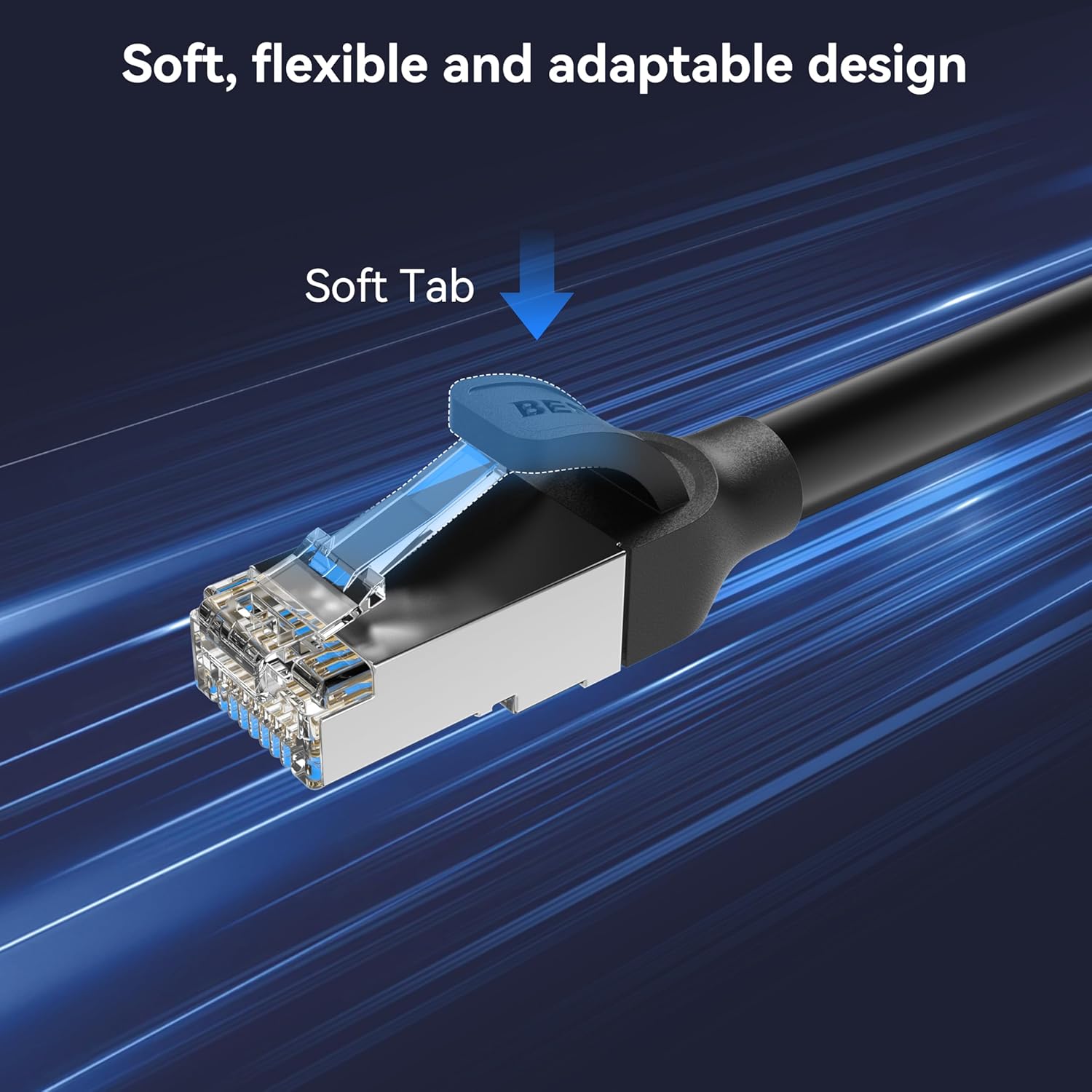 Detalle de Câble Ethernet BENFEI CAT7 6 m 10 Gbit/s (RJ45) en cuivre pur, connecteurs dorés