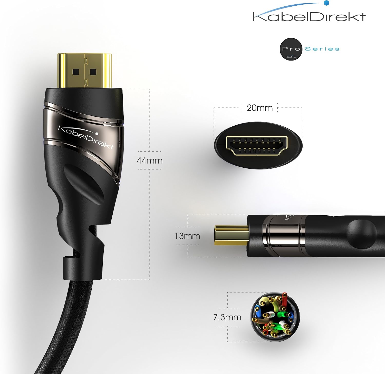 Detalle de KabelDirekt 1 m Cavo HDMI 4K High Speed with Ethernet: affidabile, compatibile e pronto all’uso