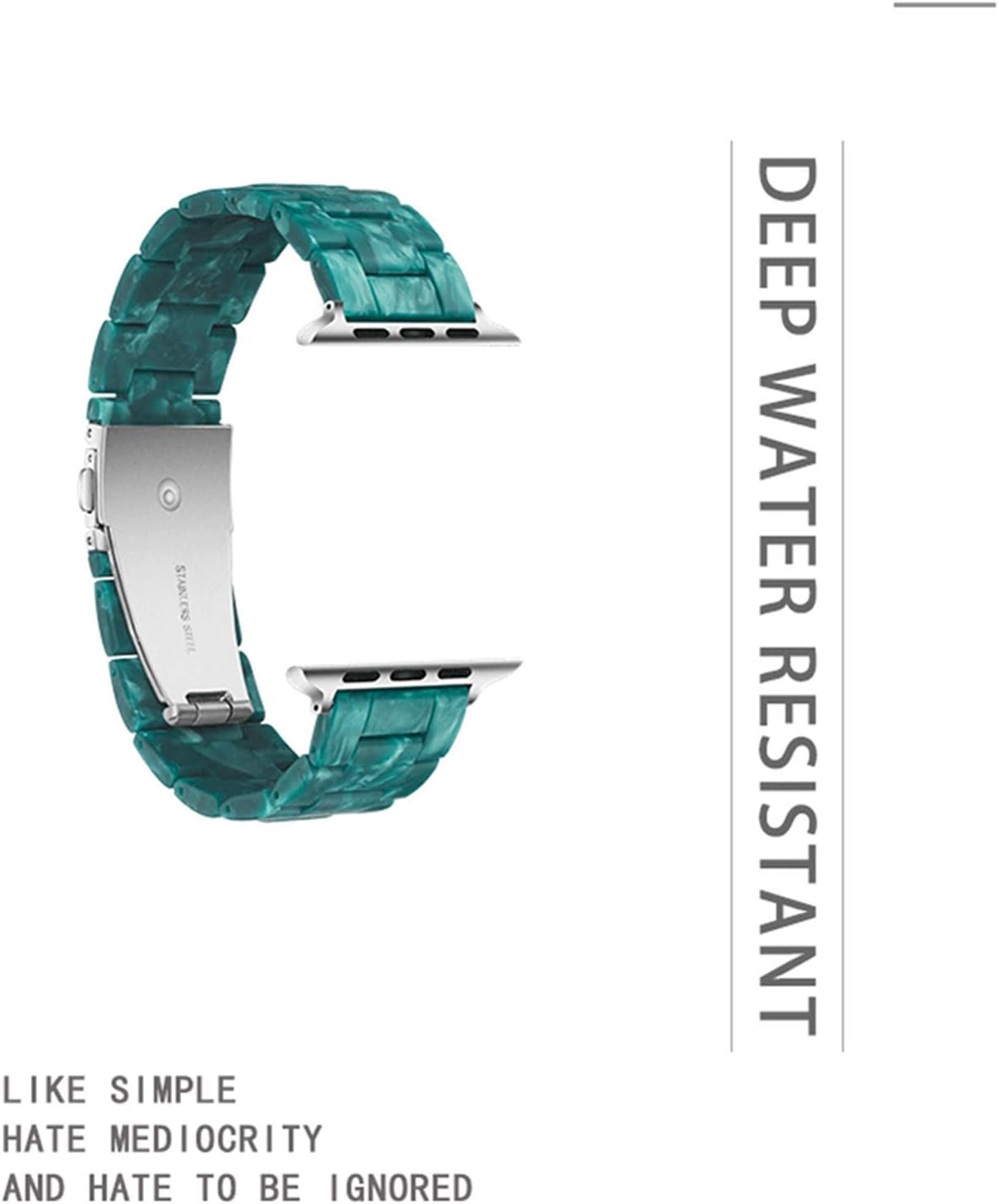 Detalle 2 de Light House Tortoise Resin Apple Watch Band with Adjustable Links