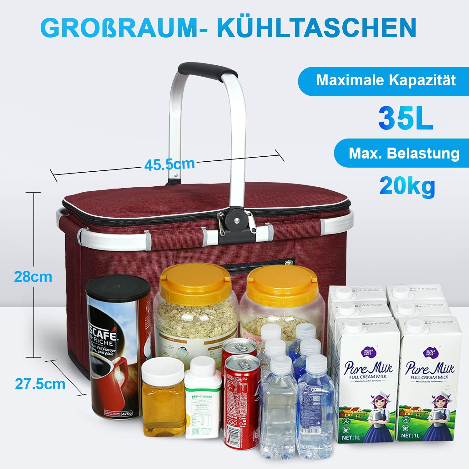 Thumbnail 1 de LIQINGG 35L Kühltasche Einkaufskorb