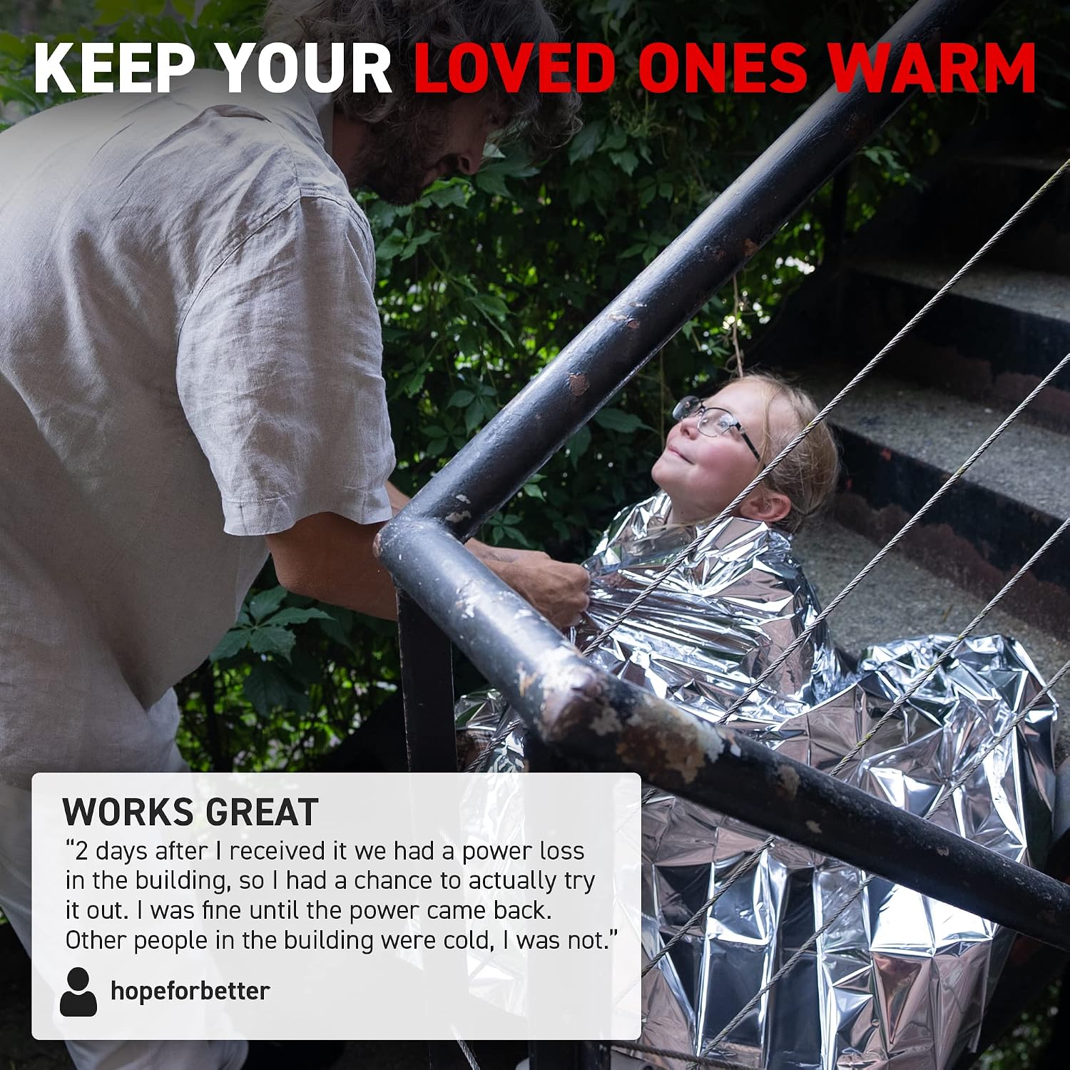Detalle de 72 HRS 72HA-013 MIL-SPEC Emergency Mylar Blanket, Waterproof, 137 × 224 cm, 12-Pack