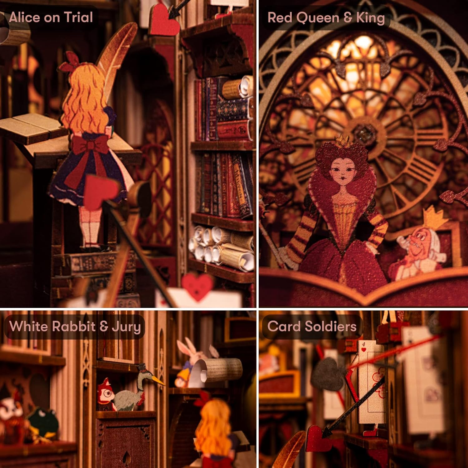 Thumbnail 2 de MiniCity Book Nook – Miniatur-Haus 3D-Holz-Puzzle als Buchstütze (Alice im Wunderland)