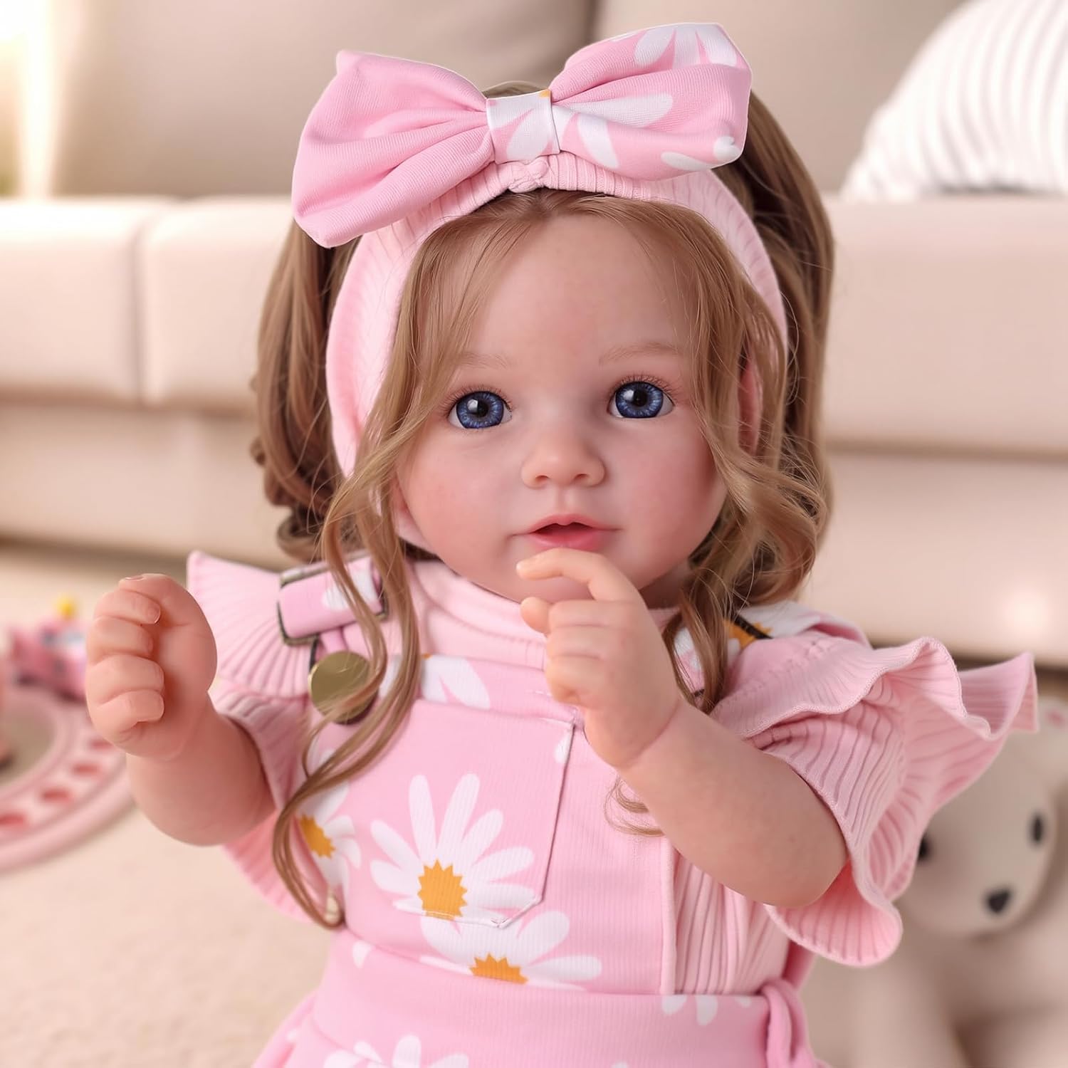 Detalle de BABESIDE Reborn Baby Dolls, 20-Inch Soft Cloth Body with Rooted Hair and Open Eyes