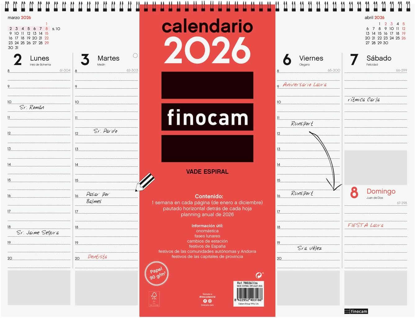 Thumbnail 3 de Finocam Vade Espiral Mes Vista 2026 Neutro Catalán