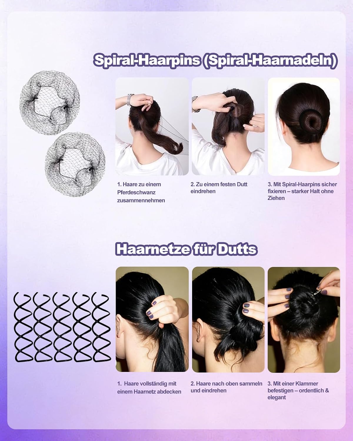 Thumbnail 6 de Oiomniv Haarstyling-Tools Set für Damen – All-in-One DIY Flecht- & Dutt-Set für Zöpfe, Twists und Pferdeschwänze (Schwarz 1)