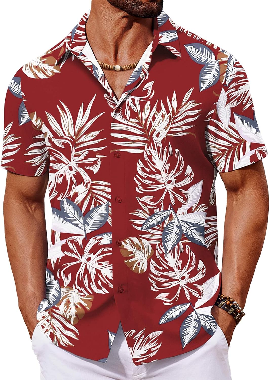 Thumbnail 6 de COOFANDY Men’s Premium Hawaiian Short Sleeve Button-Down Shirt (Tropical Floral Beach Shirt)