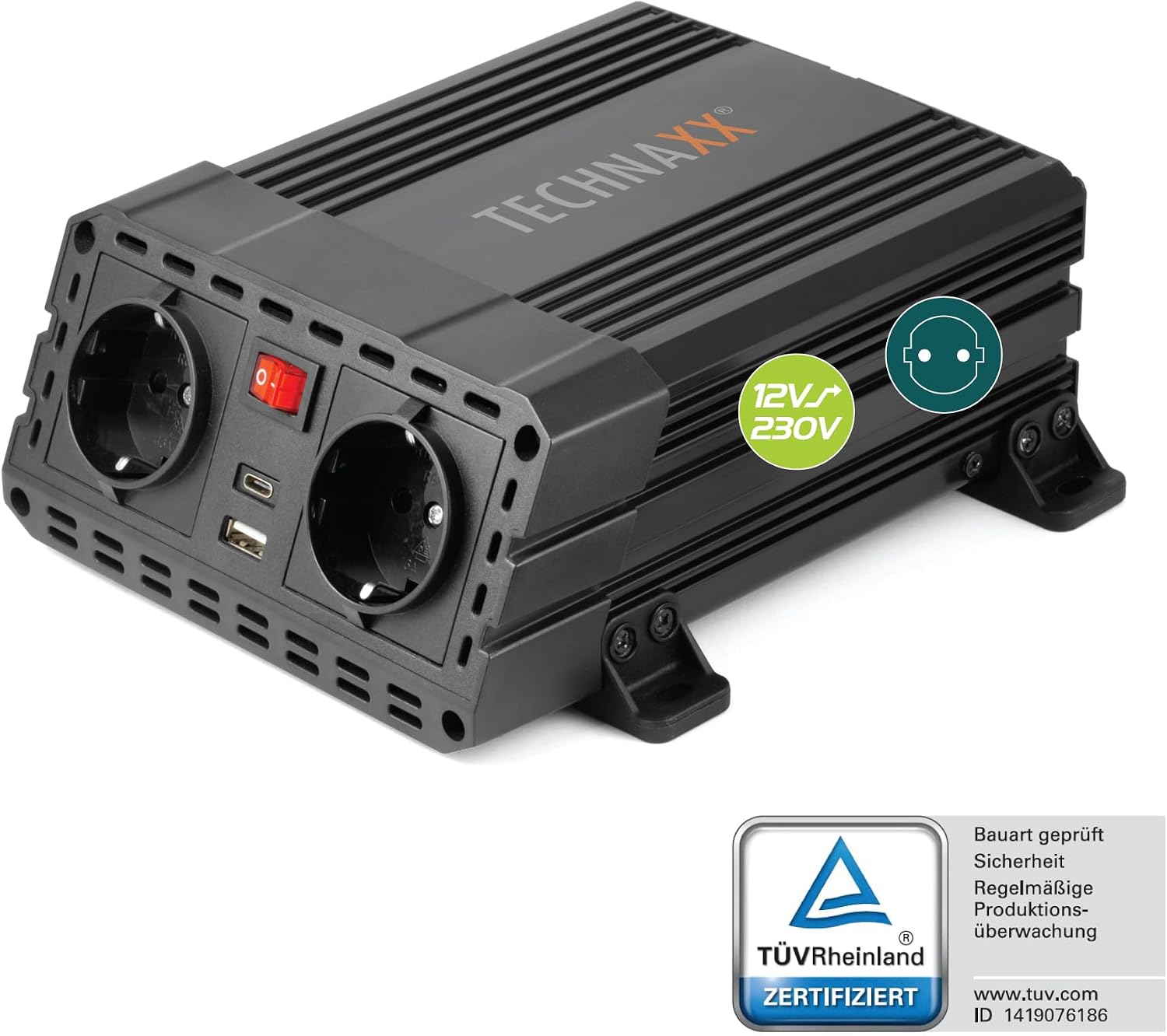Detalle 2 de Technaxx TE19 Wechselrichter 600W 1200W Spitze