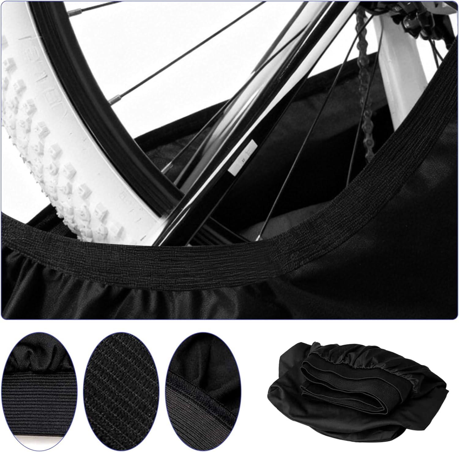 Thumbnail 3 de YYTECH 2er-Set Fahrradabdeckung schwarz – waschbar, staubdicht für Mountainbikes & Rennräder (24–26 Zoll)
