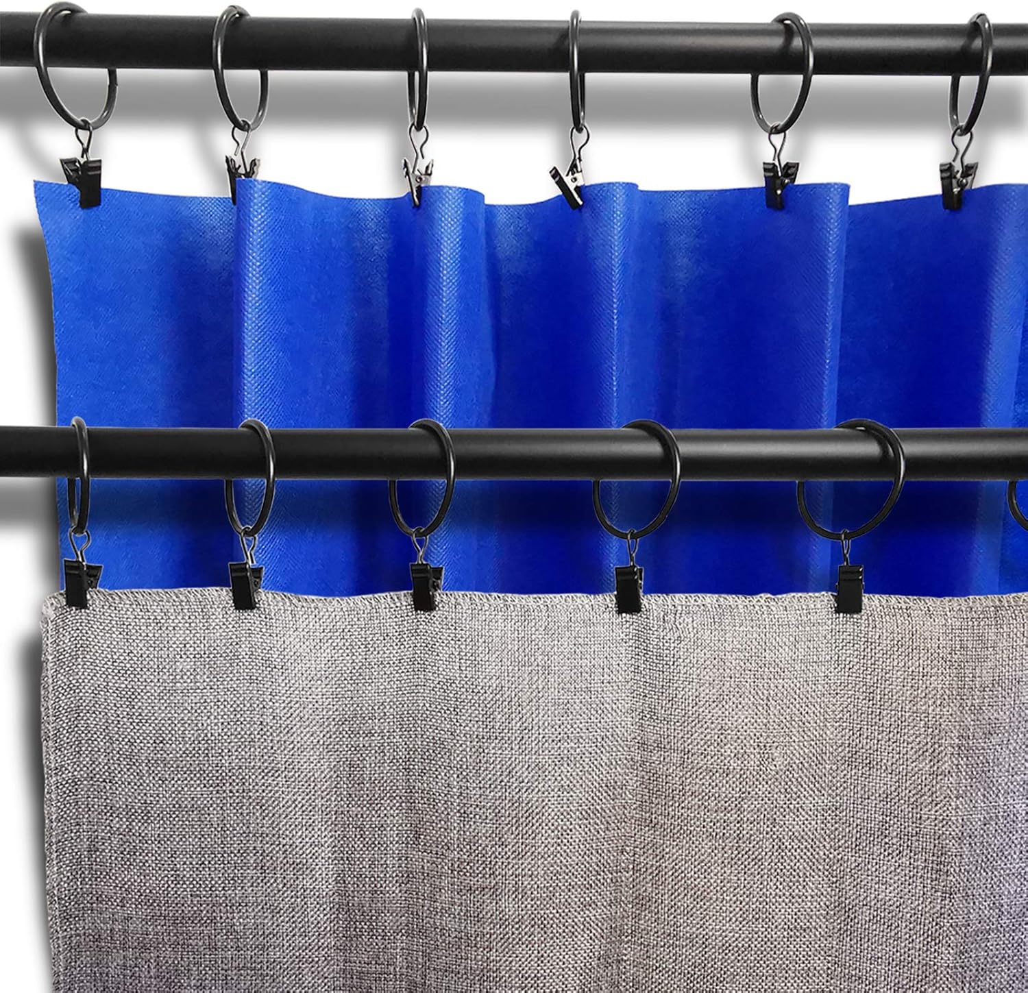Thumbnail 4 de AMZSEVEN 40-Pack Metal Curtain Rings with Clips 1.5 in 🪟