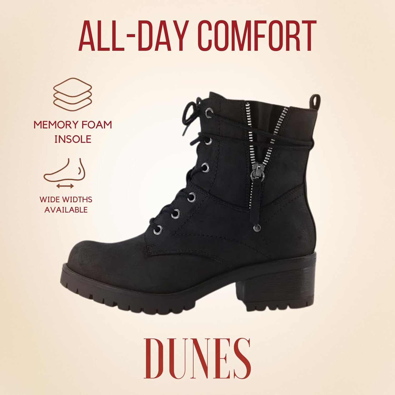 Thumbnail 4 de Dunes Kobe Heeled Combat Boots 1-inch
