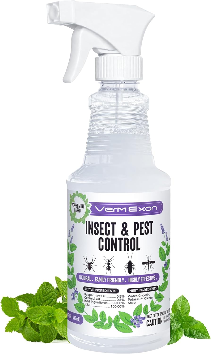 Detalle de VermExon Peppermint Oil Insect & Pest Control Spray, 16 oz Plant-Based Formula