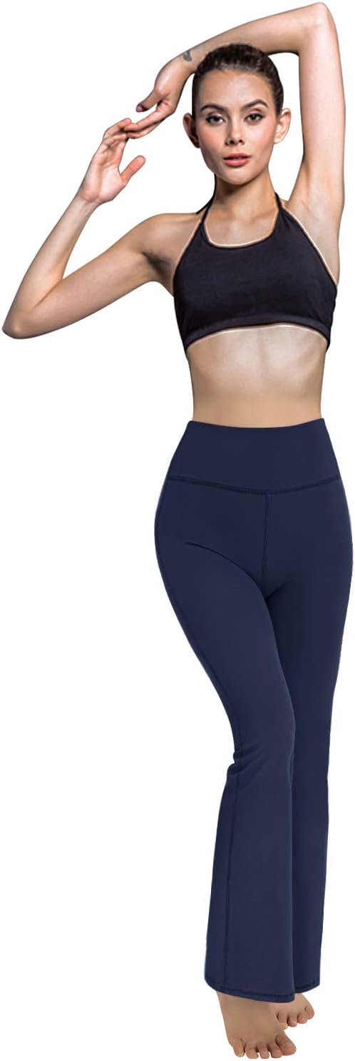 Detalle de Promoter Flared Trousers: Women Bootcut Yoga Pants with High Waist, Tummy Control and Stretch