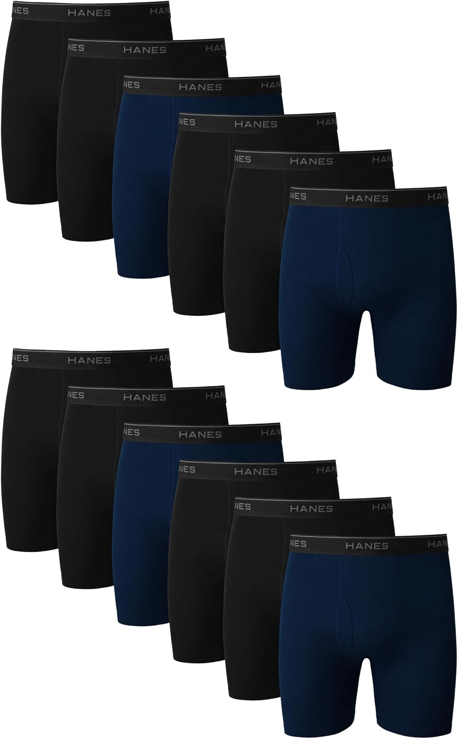 Detalle de Hanes Men's Underwear Boxer Briefs Pack — Cool, Breathable Cotton Moisture-Wicking, No Ride Up