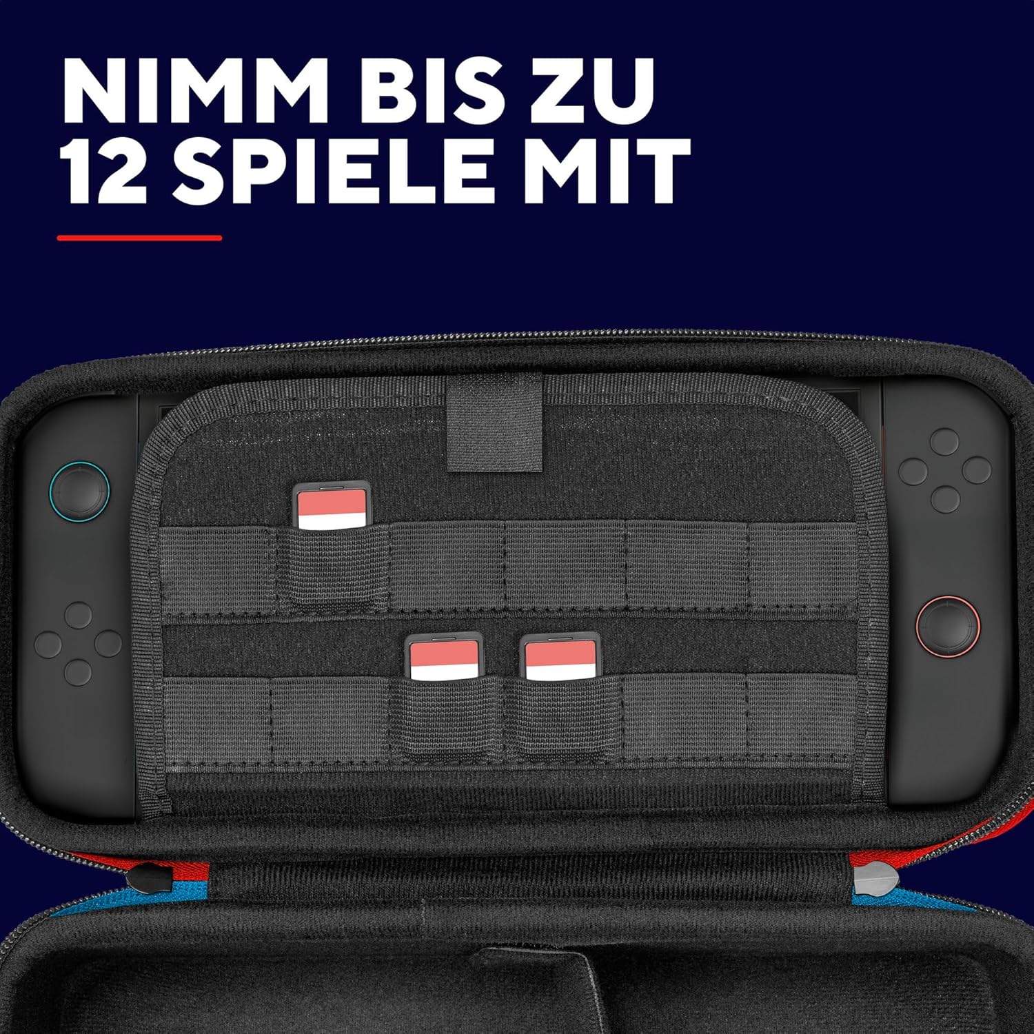 Thumbnail 3 de GXTrust 1252RB XL Hartschalen-Tasche für Nintendo Switch 2 – Schutzhülle mit Tragegriff, Fächer für Joy-Cons und 12 Spiele