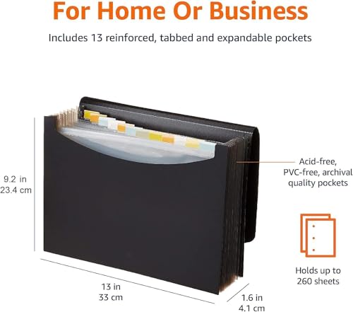 Thumbnail 7 de Amazon Basics Carpeta de acordeón A4, negra 📁