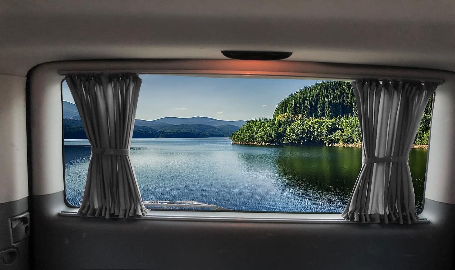 Detalle 2 de BREMER SITZBEZÜGE Maß Gardinen Vorhänge Sonnenschutz Grau für Mercedes Vito/Viano W639 (2003–2014) – Gardinen-Set 703