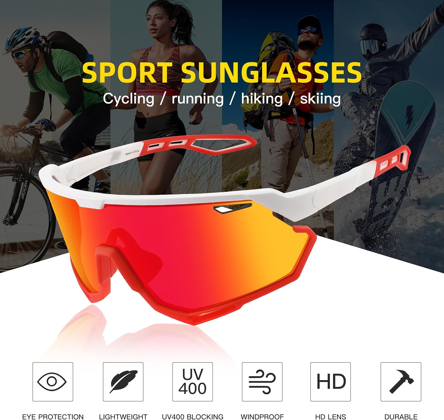 Thumbnail 3 de SINSPORT Occhiali sportivi UV400 ciclismo