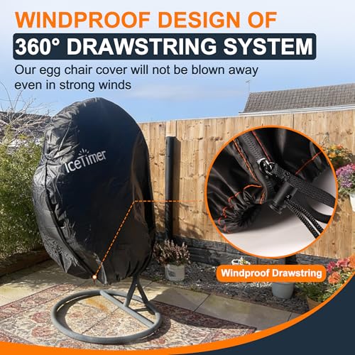 Thumbnail 3 de Icetimer Upgraded Egg Chair Cover Waterproof 190x115cm