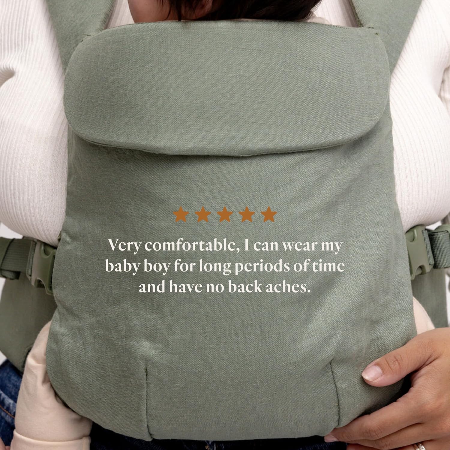 Detalle 2 de WildBird Aerial Buckle Carrier (2-24 Months, Standard XS-XL) – Acadian Front or Back Carry