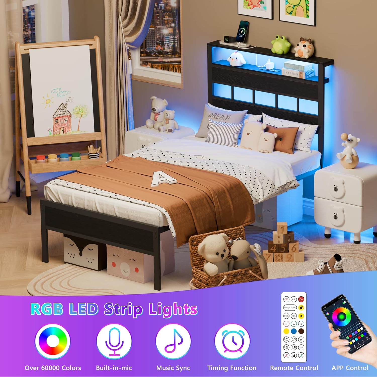 Detalle de Furnulem Twin Bed Frame