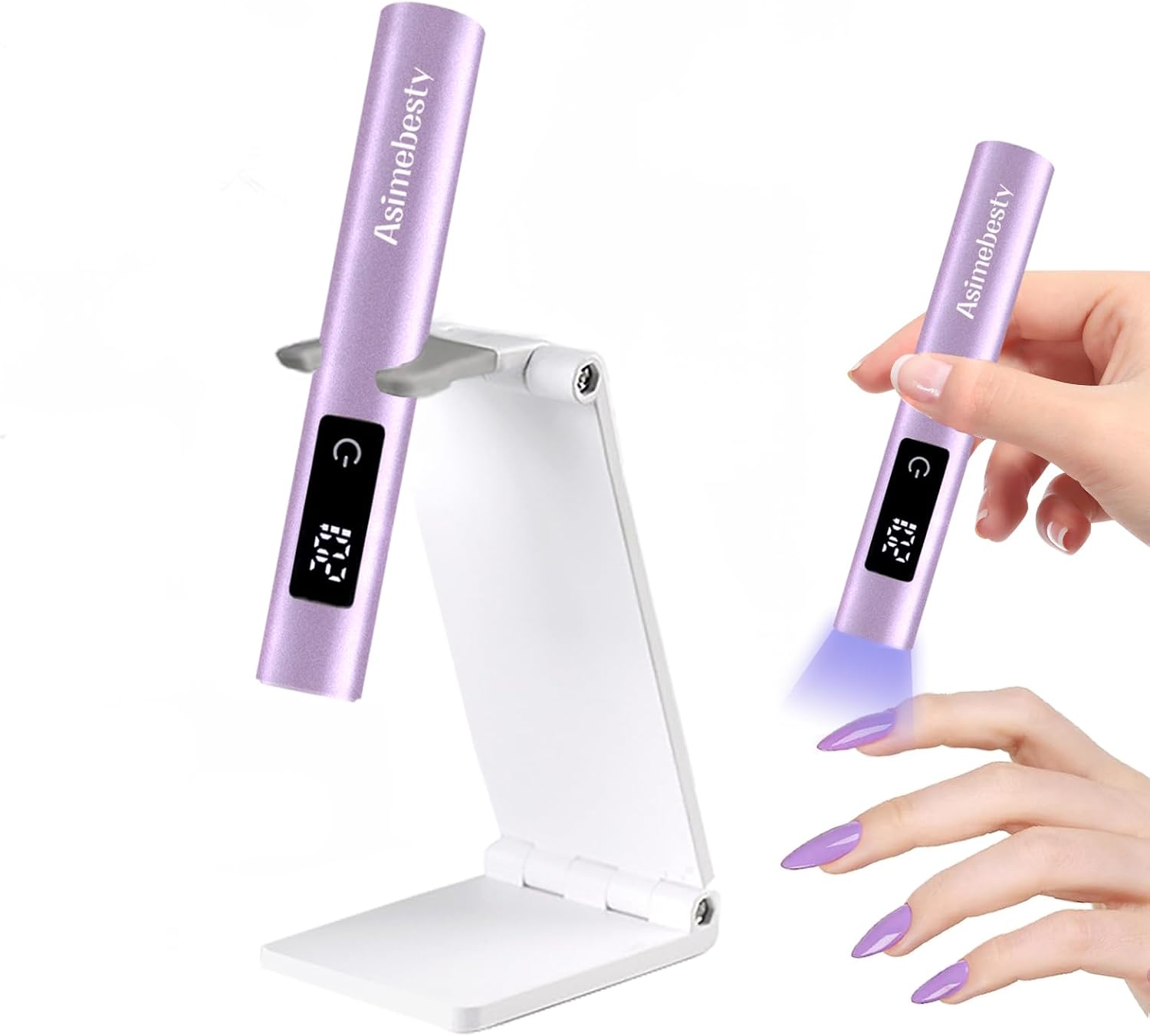 Detalle de Asimebesty Mini UV-LED Lampe für Gelnägel (395 nm) – wiederaufladbar, 20/60/90 s