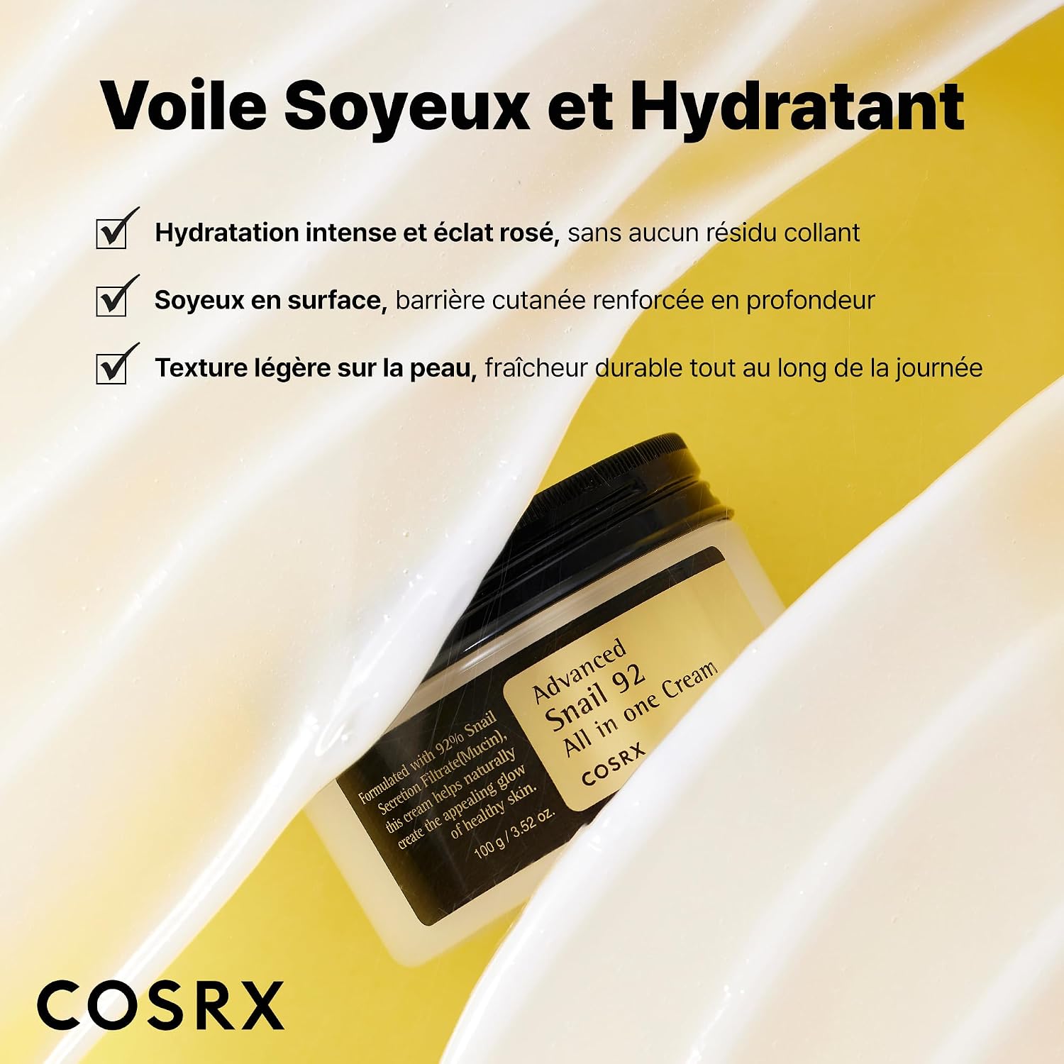 Thumbnail 3 de COSRX Advanced Snail 92 Crème Tout en Un 100 ml — soin hydratant réparateur à la mucine d’escargot