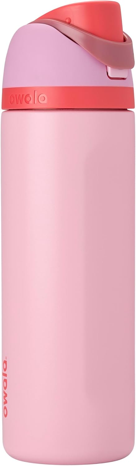 Detalle de Owala FreeSip C08141 – izolowana butelka stalowa 680 ml, różowa Angel Food Cake