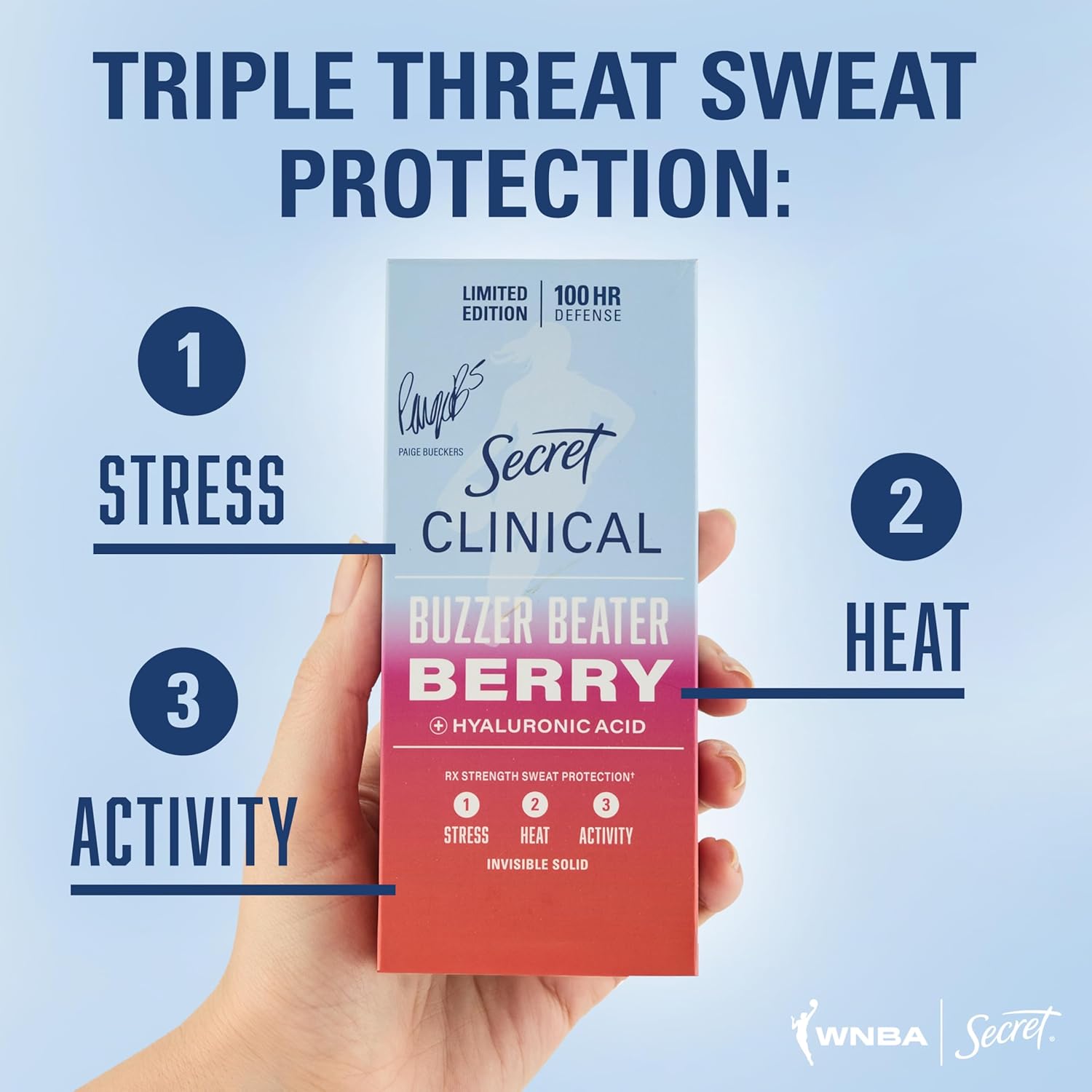 Thumbnail 2 de Secret Clinical Strength 100HR Defense Invisible Solid Antiperspirant Deodorant — Paige Bueckers Edition (2.6 oz)