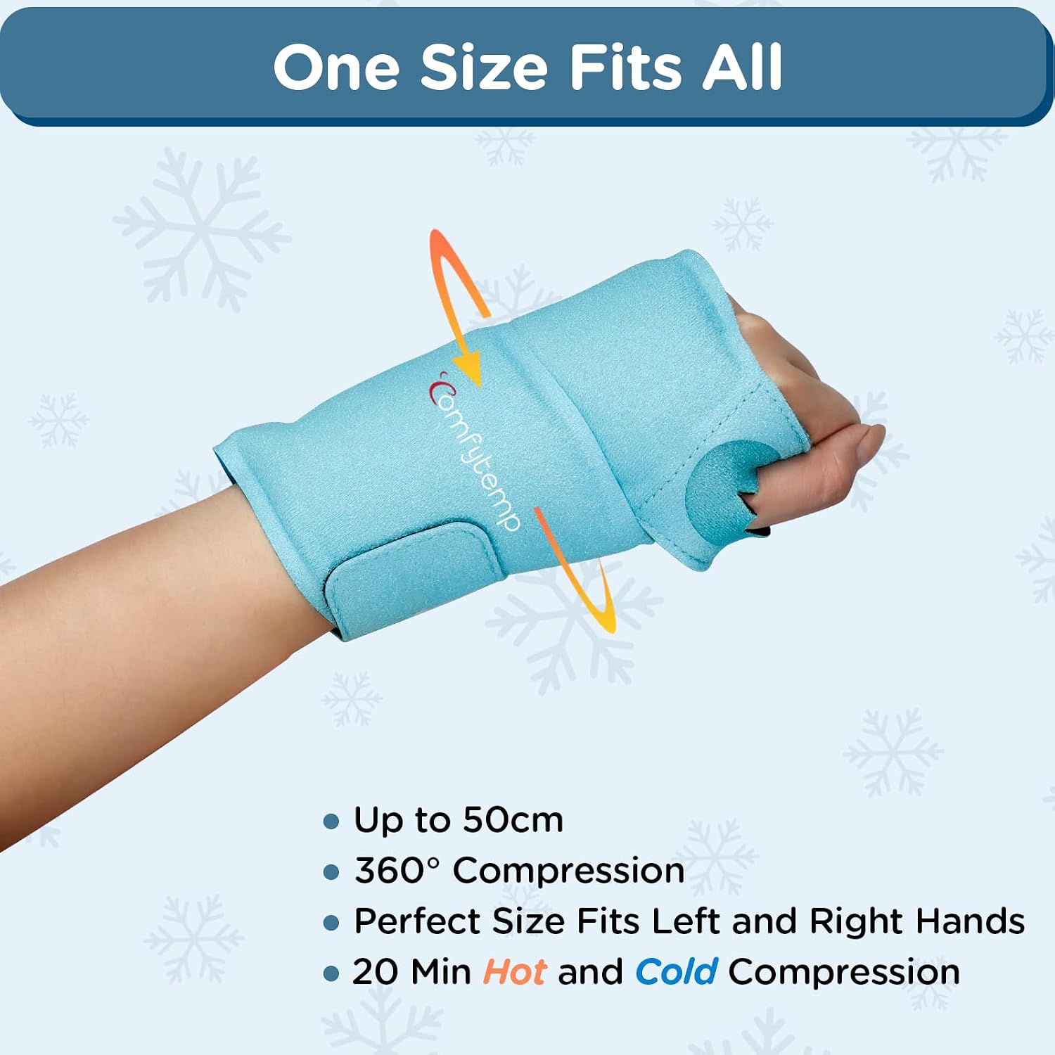 Detalle 2 de Comfytemp 2-Pack Wrist Ice Pack Wrap: Reusable Gel Pack for Cold/Hot Therapy