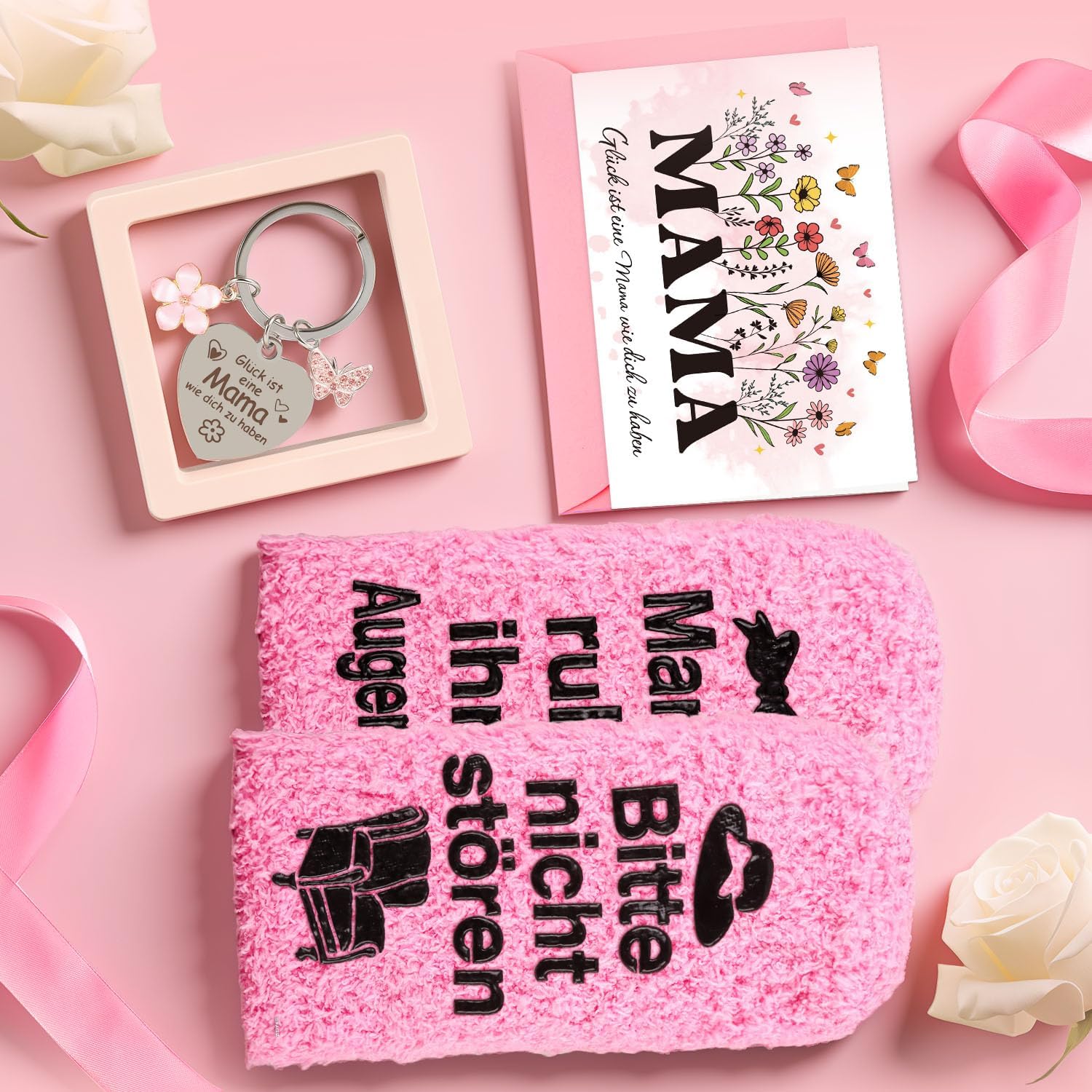 Thumbnail 3 de Giftota Muttertagsgeschenke Set – Wohlfühl-Box für Mama (Rosa) mit Kuschelsocken, Duftkerze und Wellness/Geschenkbox