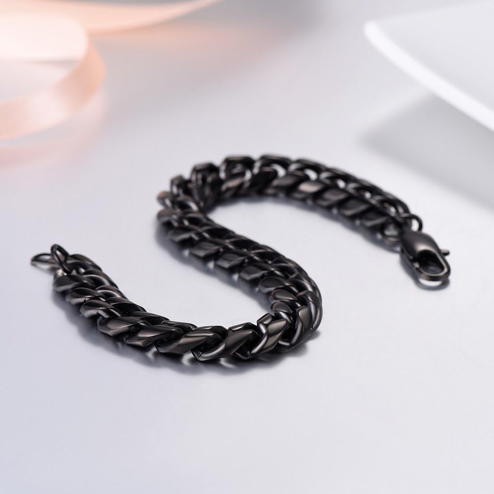 Thumbnail 3 de Bracelet gourmette PROSTEEL en acier inoxydable 316L et plaqué or, maillons cubains