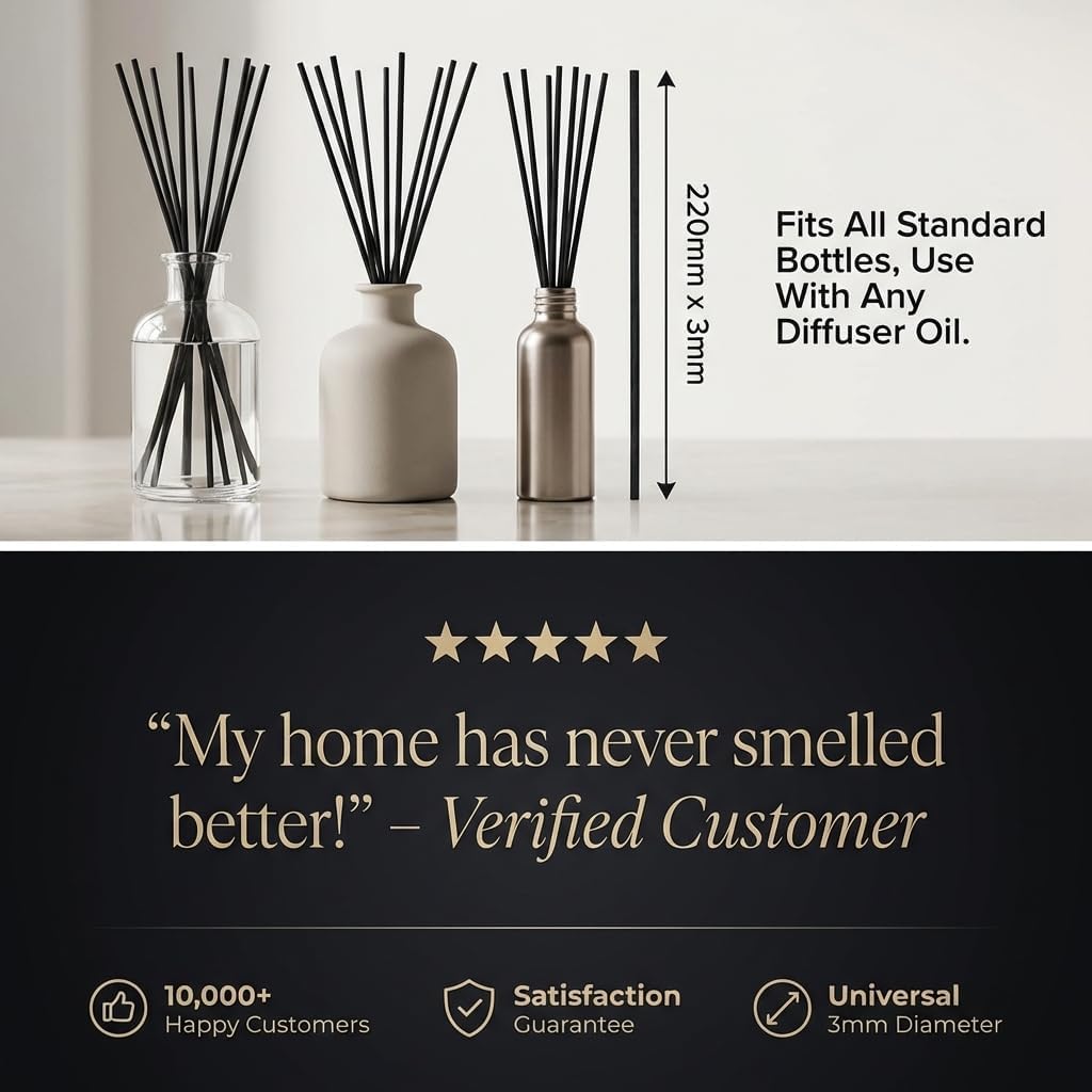 Thumbnail 5 de OLGA 100pcs Black Reed Diffuser Sticks 220mm 🕯