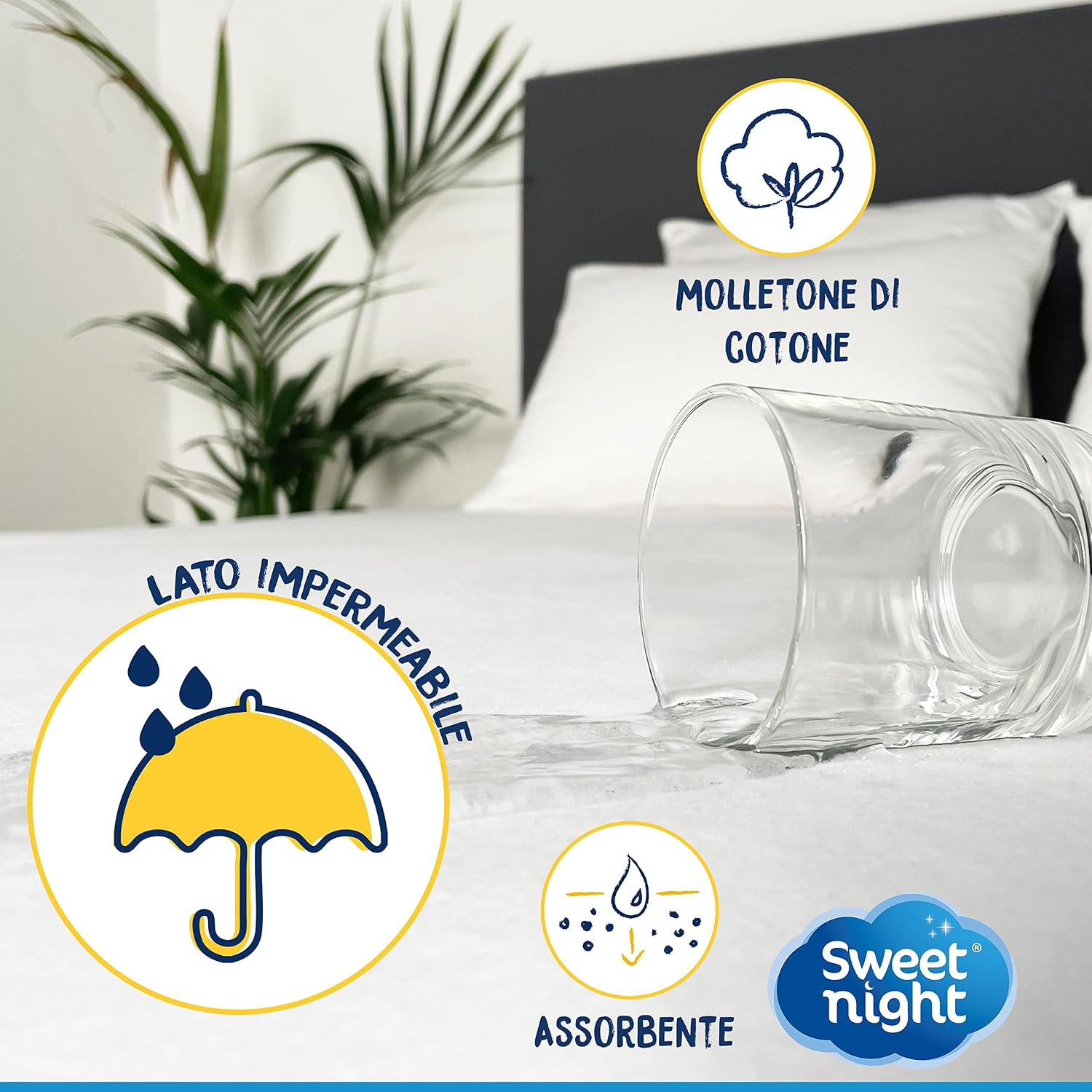Detalle 2 de Sweet Night Coprimaterasso singolo 90x200 cm – impermeabile, antiacaro e traspirante
