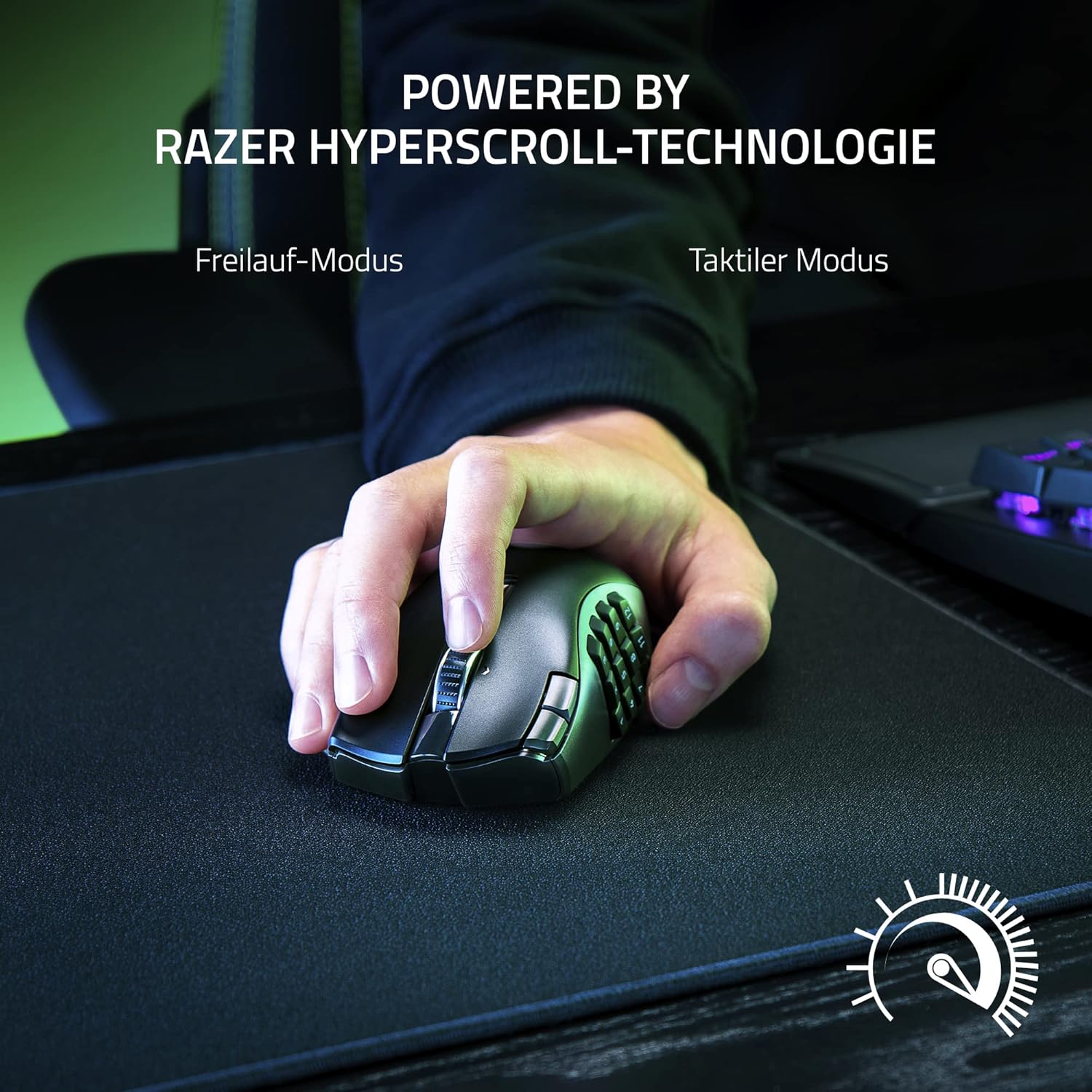 Thumbnail 3 de Razer Naga V2 HyperSpeed kabellose MMO-Gaming-Maus mit 19 programmierbaren Tasten, 2,4-GHz-Wireless & Bluetooth