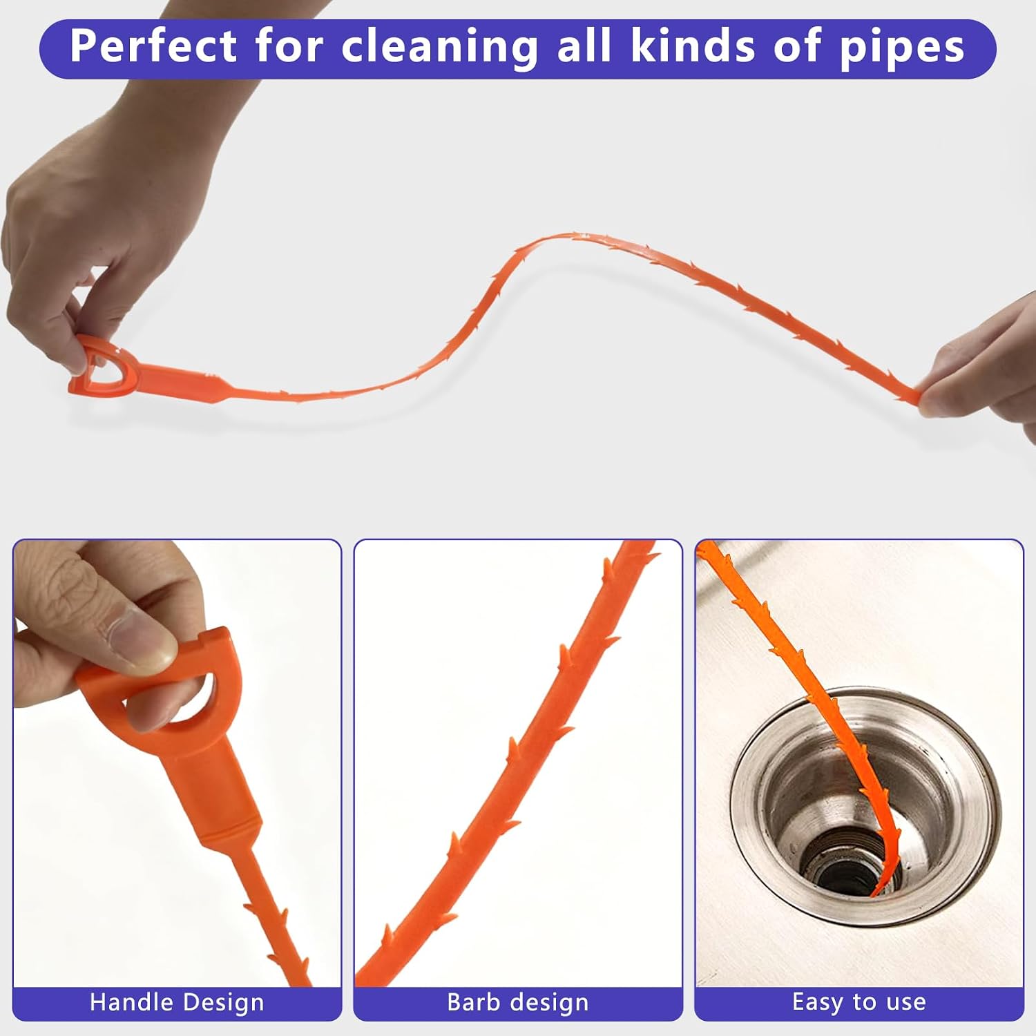 Thumbnail 2 de Drain Unblocker Tool – 6 PSC Shower Drain Unblocker Set for Kitchen, Bathroom & Shower