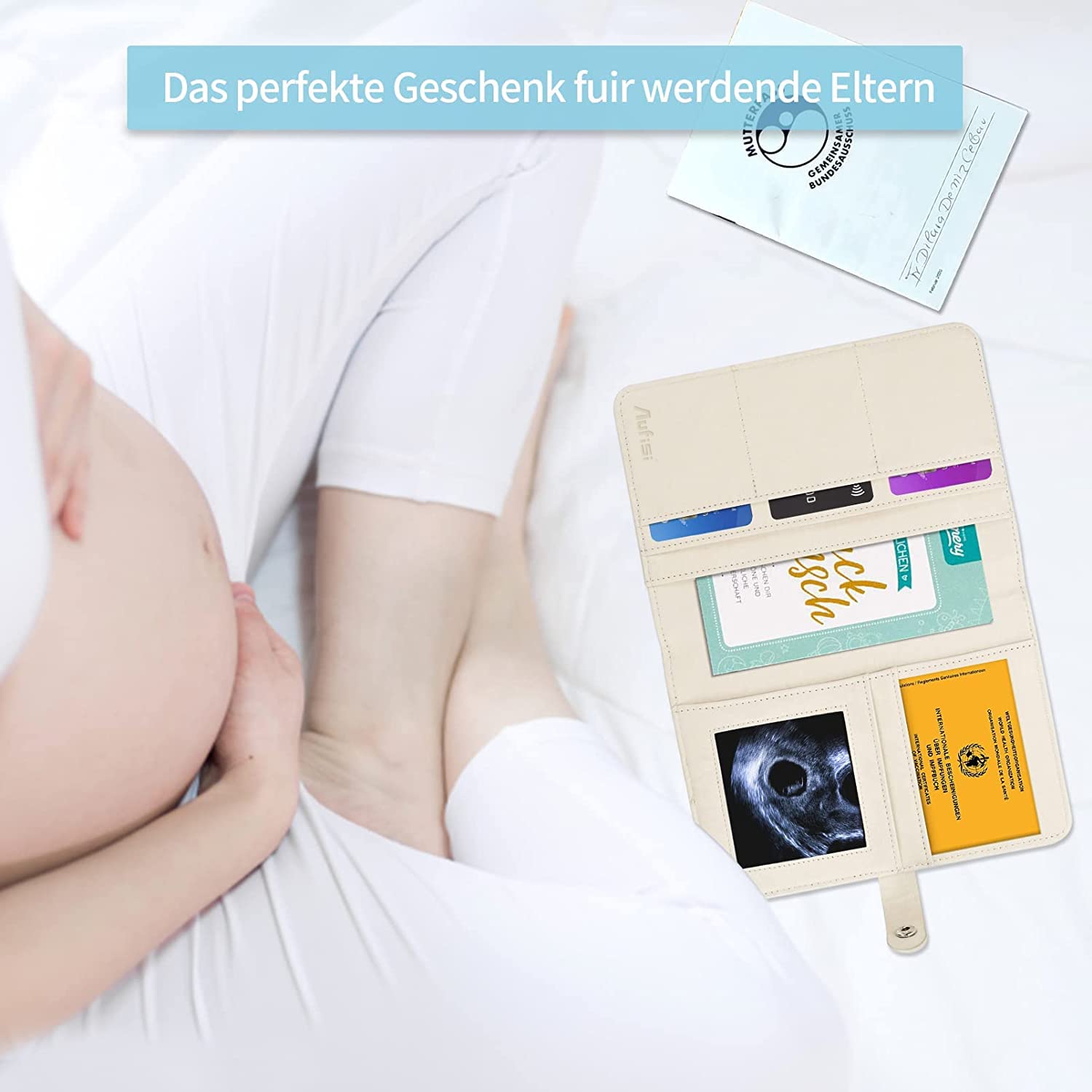 Thumbnail 6 de Aufisi Mutterpasshülle Kunstleder mit Fächern 📁