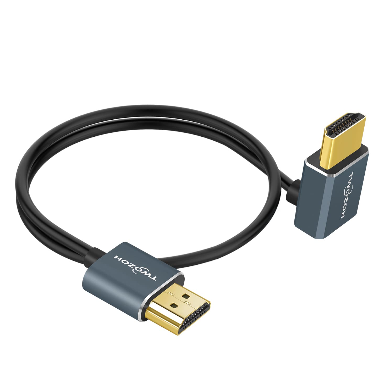 Thumbnail 4 de Twozoh Câble HDMI Angle Coudé 90° Ultra Fin 0,3 m – 4K@60Hz, 3D, Ethernet